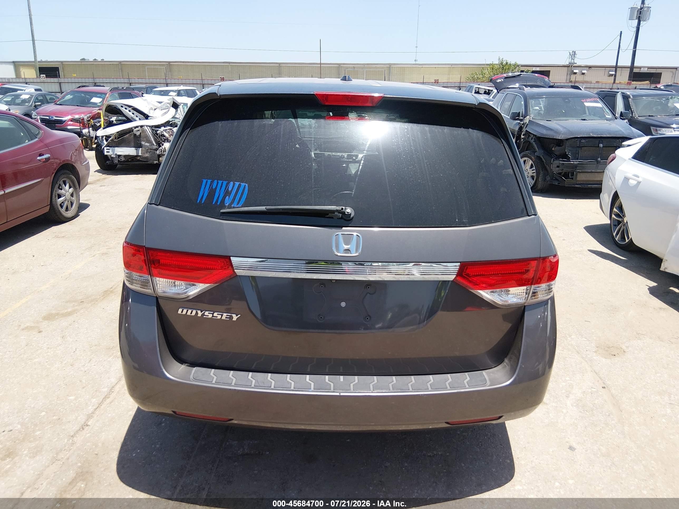 2015 Honda Odyssey Ex-l Gray vin: 5FNRL5H6XFB058938