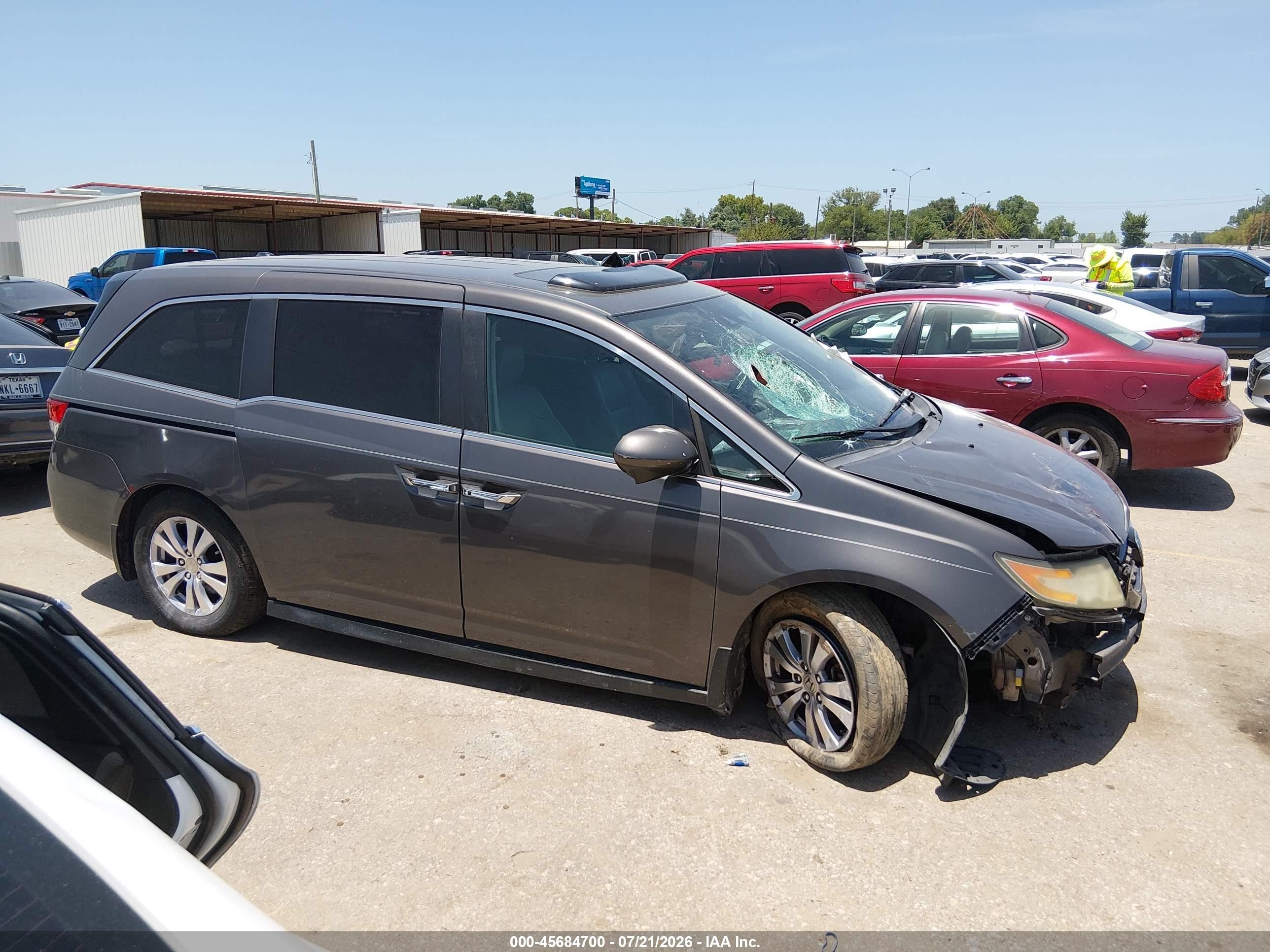 2015 Honda Odyssey Ex-l Gray vin: 5FNRL5H6XFB058938