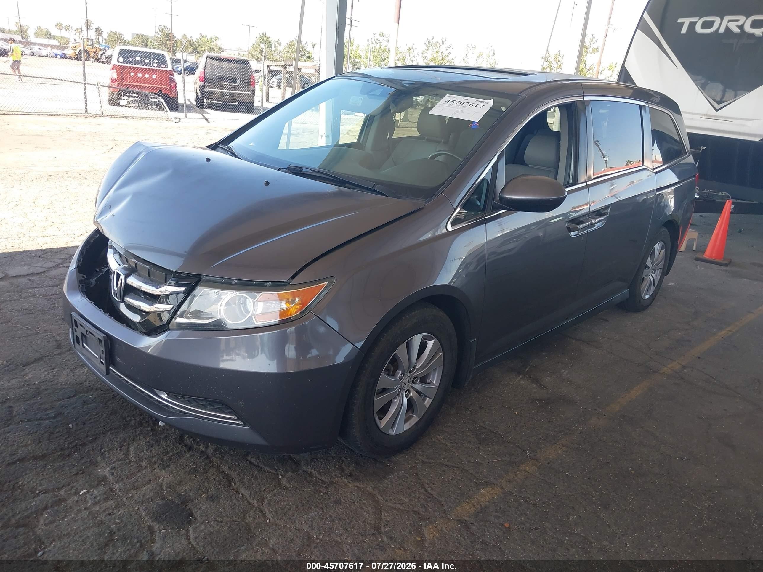 2015 Honda Odyssey Ex-l Gray vin: 5FNRL5H6XFB070104