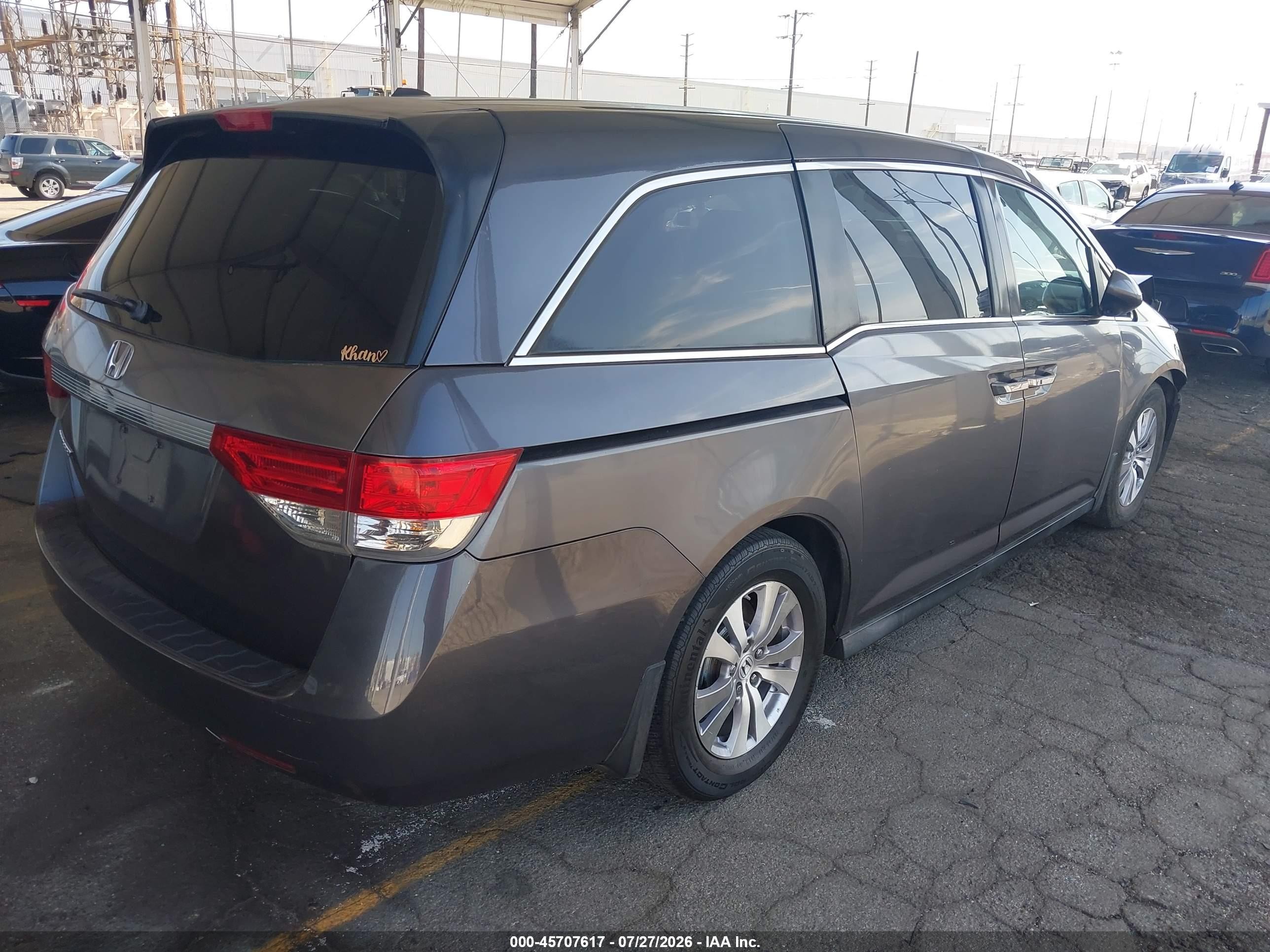 2015 Honda Odyssey Ex-l Gray vin: 5FNRL5H6XFB070104