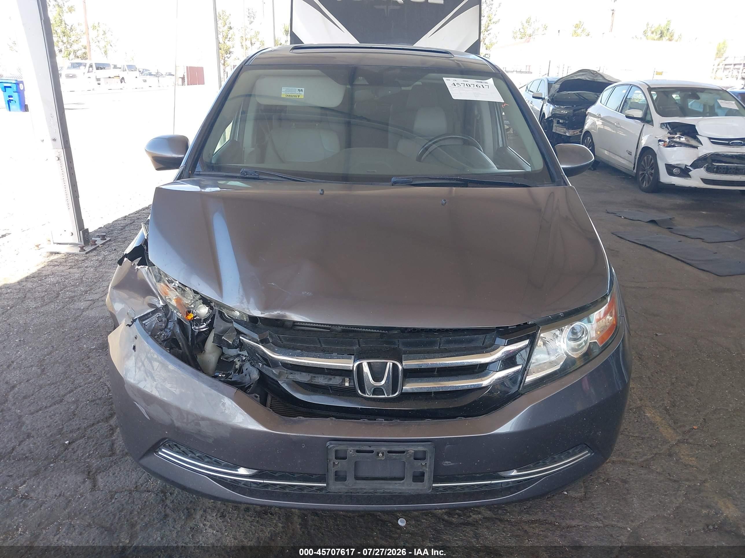 2015 Honda Odyssey Ex-l Gray vin: 5FNRL5H6XFB070104