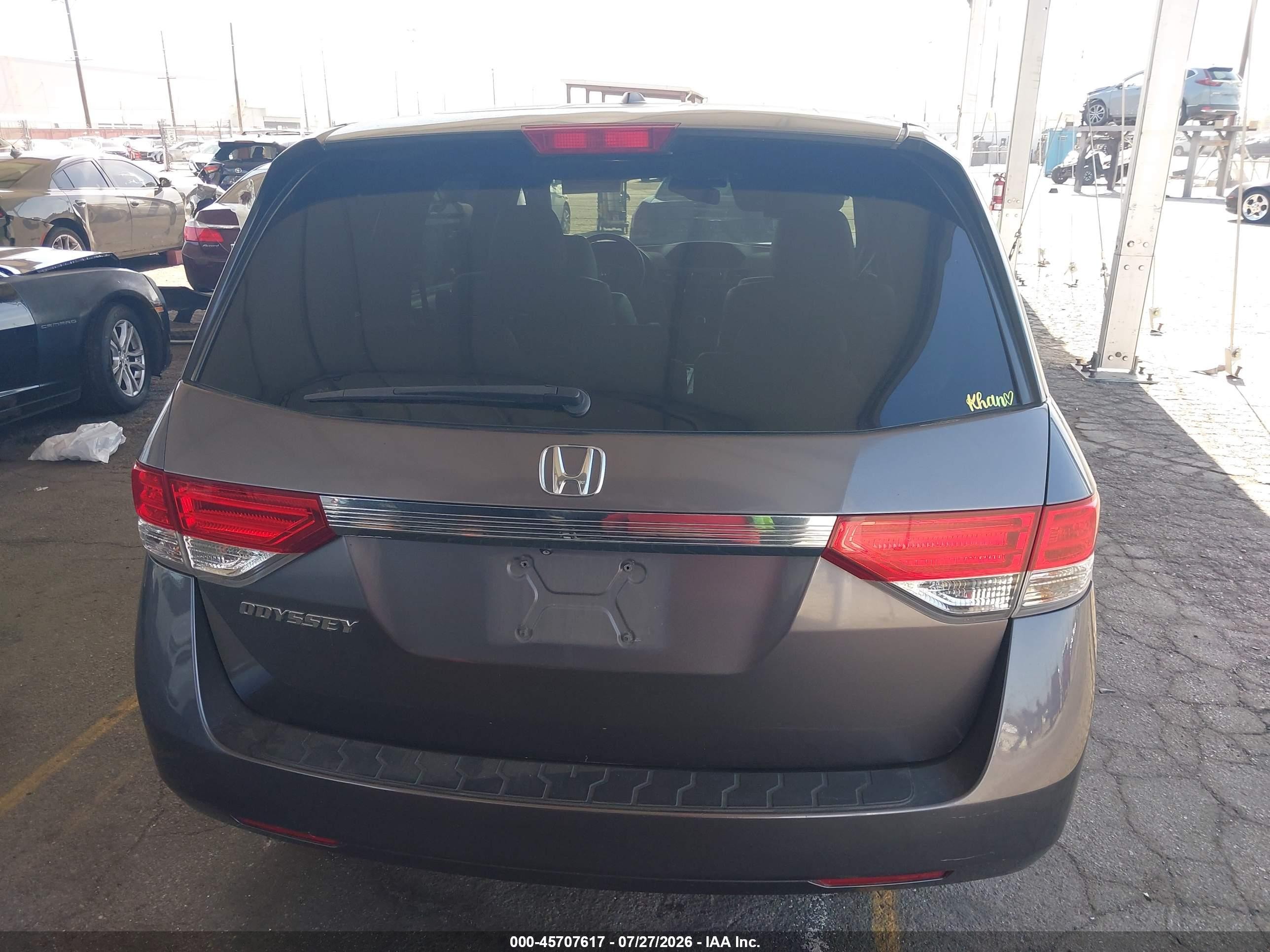 2015 Honda Odyssey Ex-l Gray vin: 5FNRL5H6XFB070104