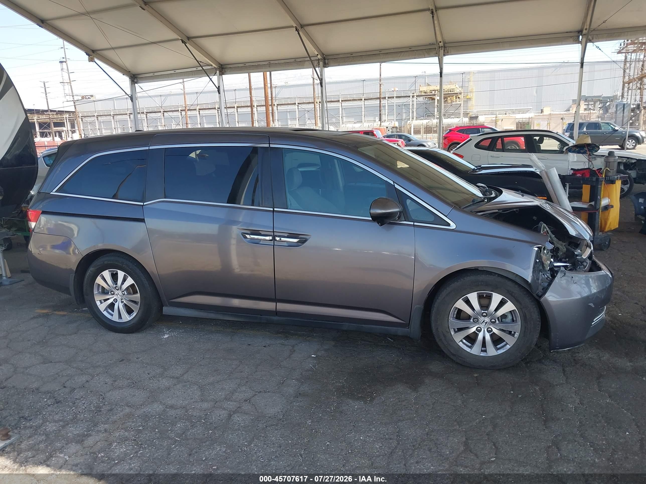 2015 Honda Odyssey Ex-l Gray vin: 5FNRL5H6XFB070104