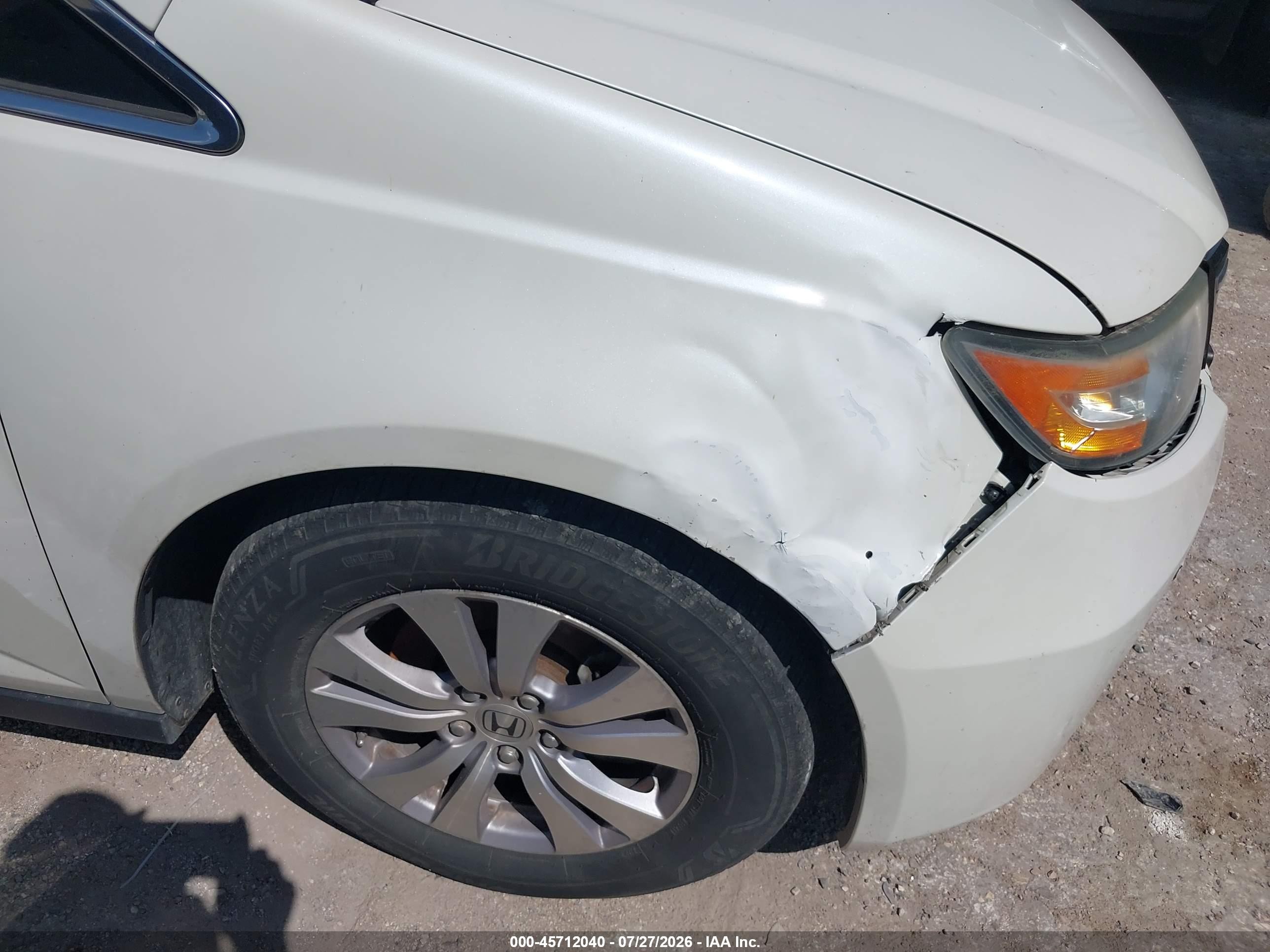 2015 Honda Odyssey Ex-l White vin: 5FNRL5H6XFB081166