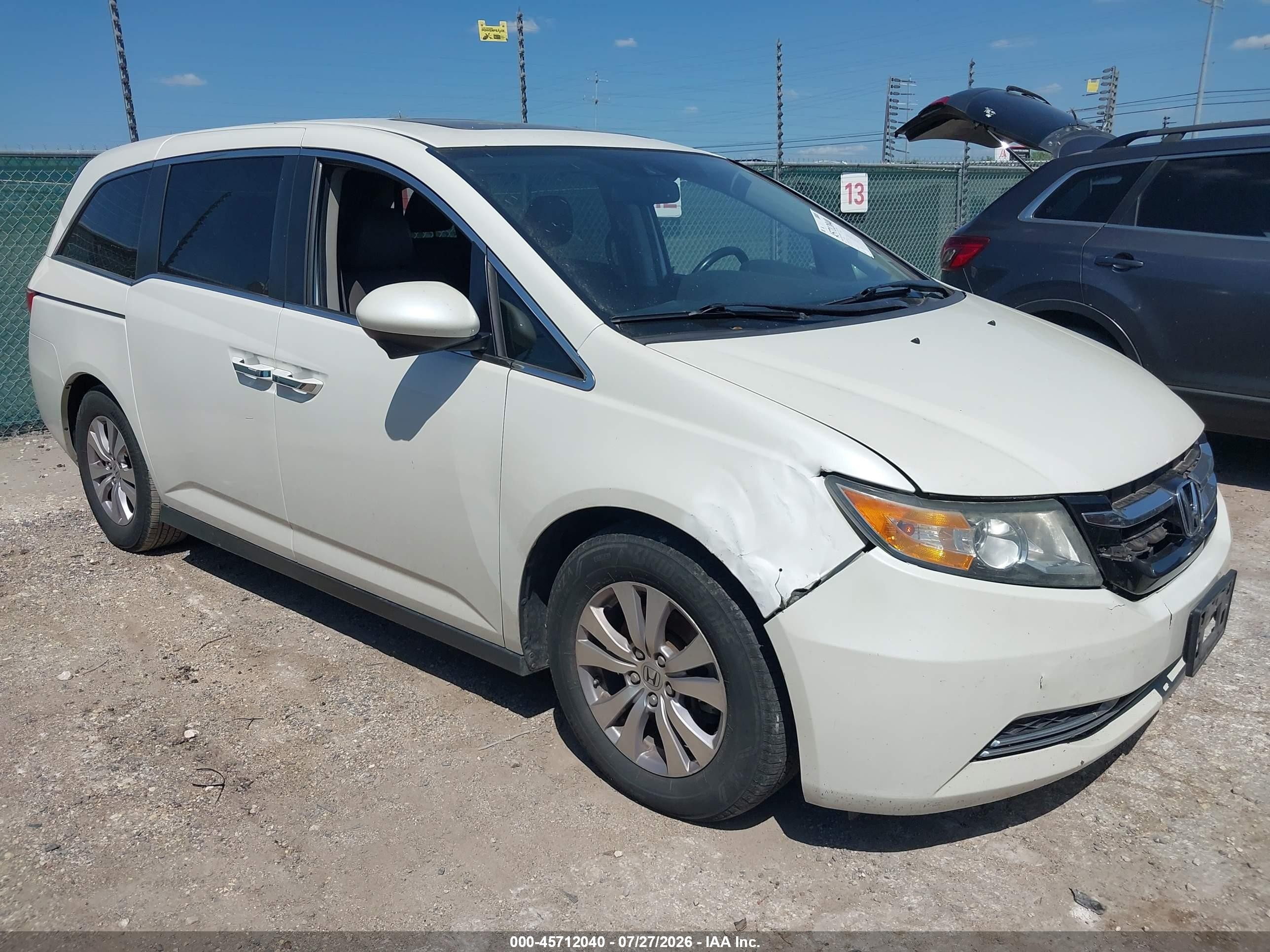 2015 Honda Odyssey Ex-l White vin: 5FNRL5H6XFB081166