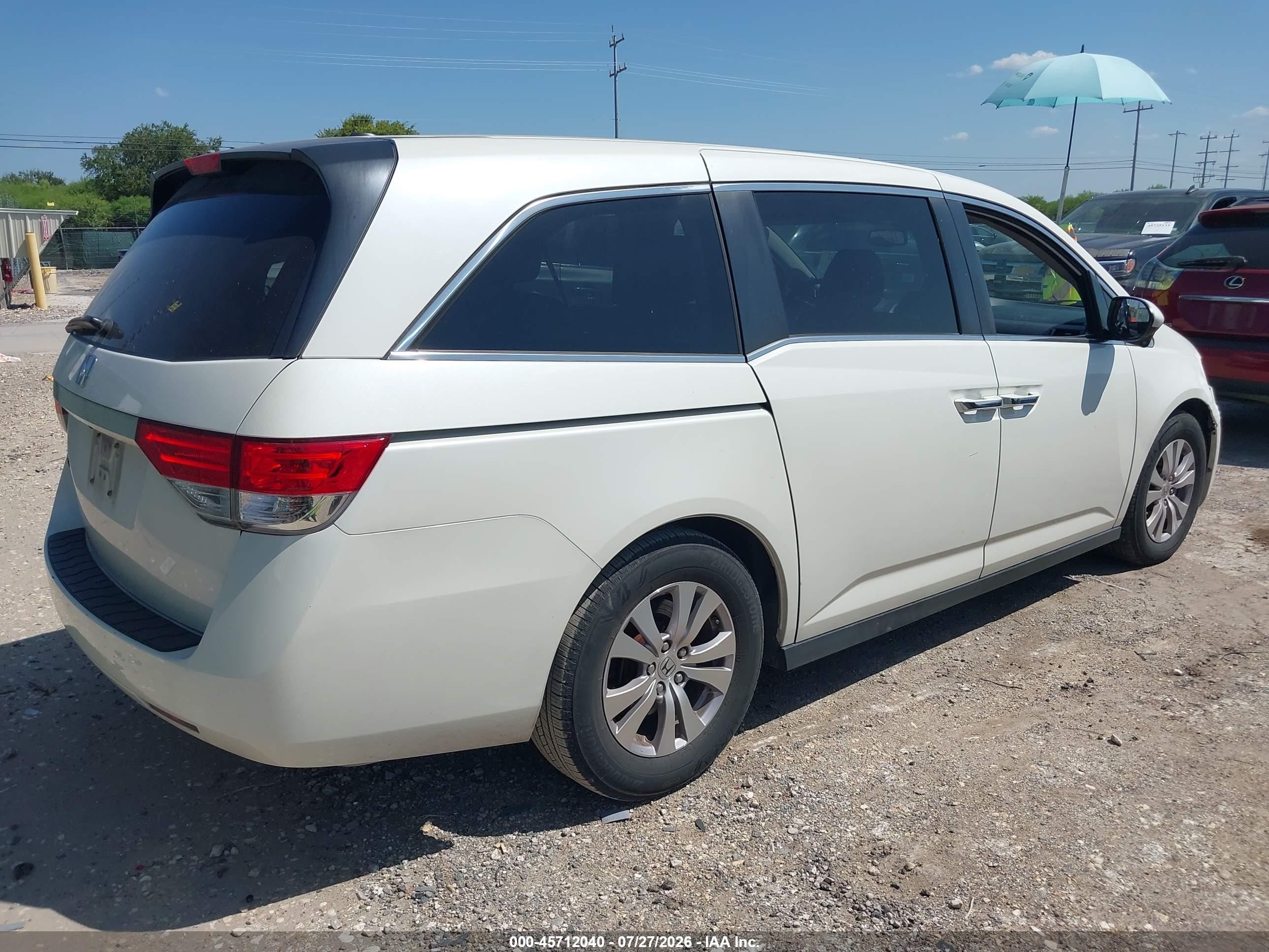 2015 Honda Odyssey Ex-l White vin: 5FNRL5H6XFB081166