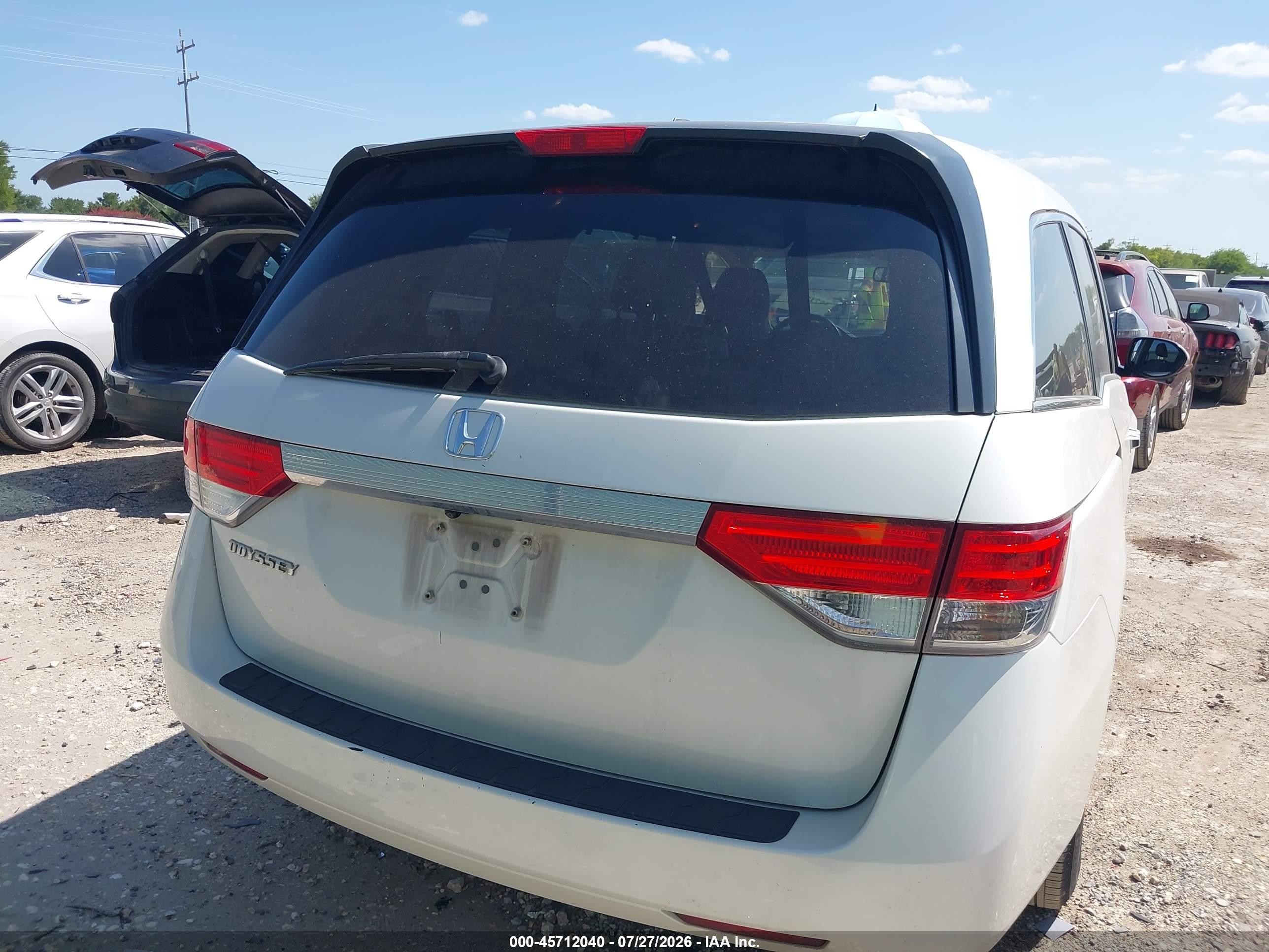 2015 Honda Odyssey Ex-l White vin: 5FNRL5H6XFB081166