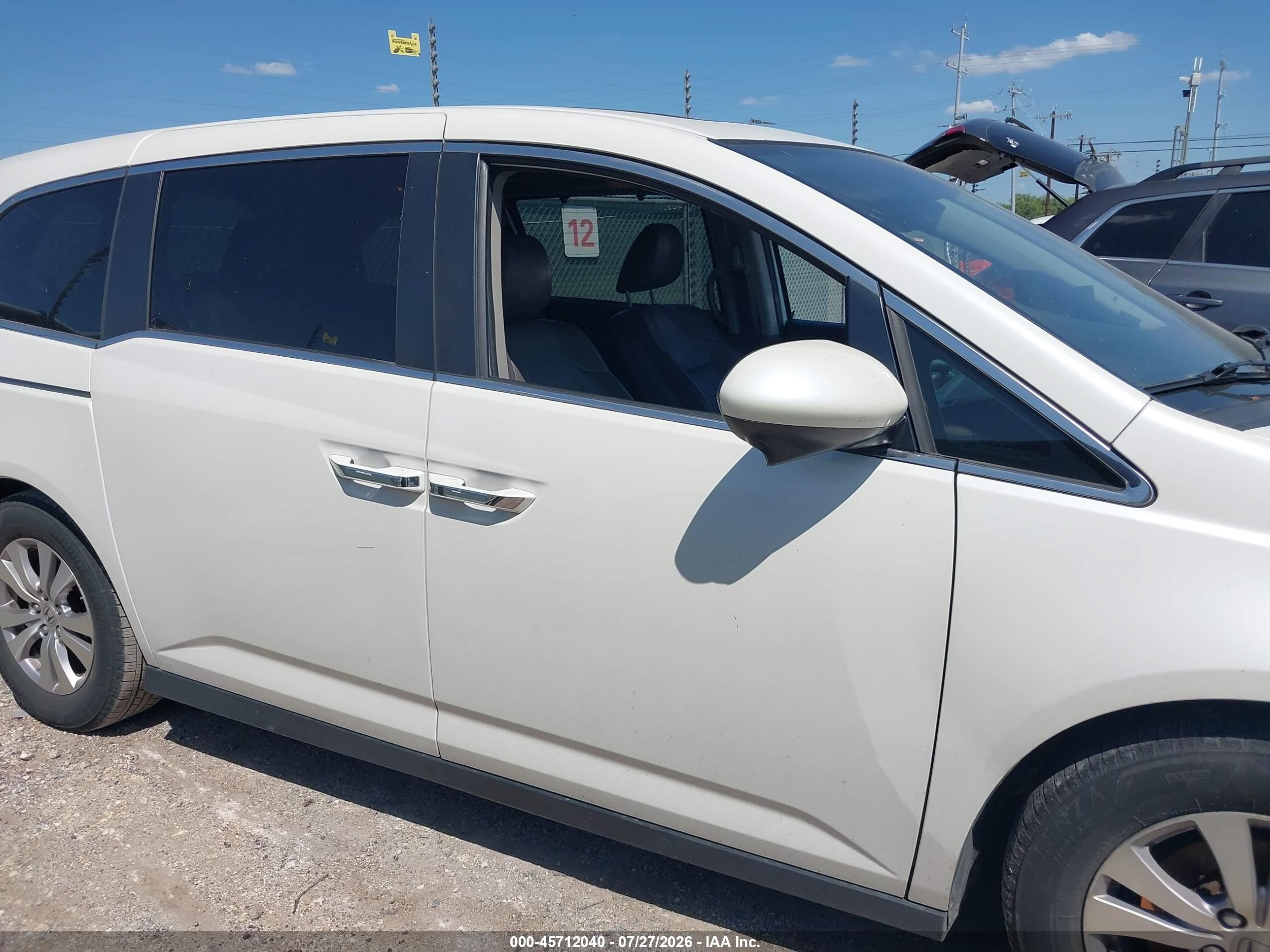 2015 Honda Odyssey Ex-l White vin: 5FNRL5H6XFB081166