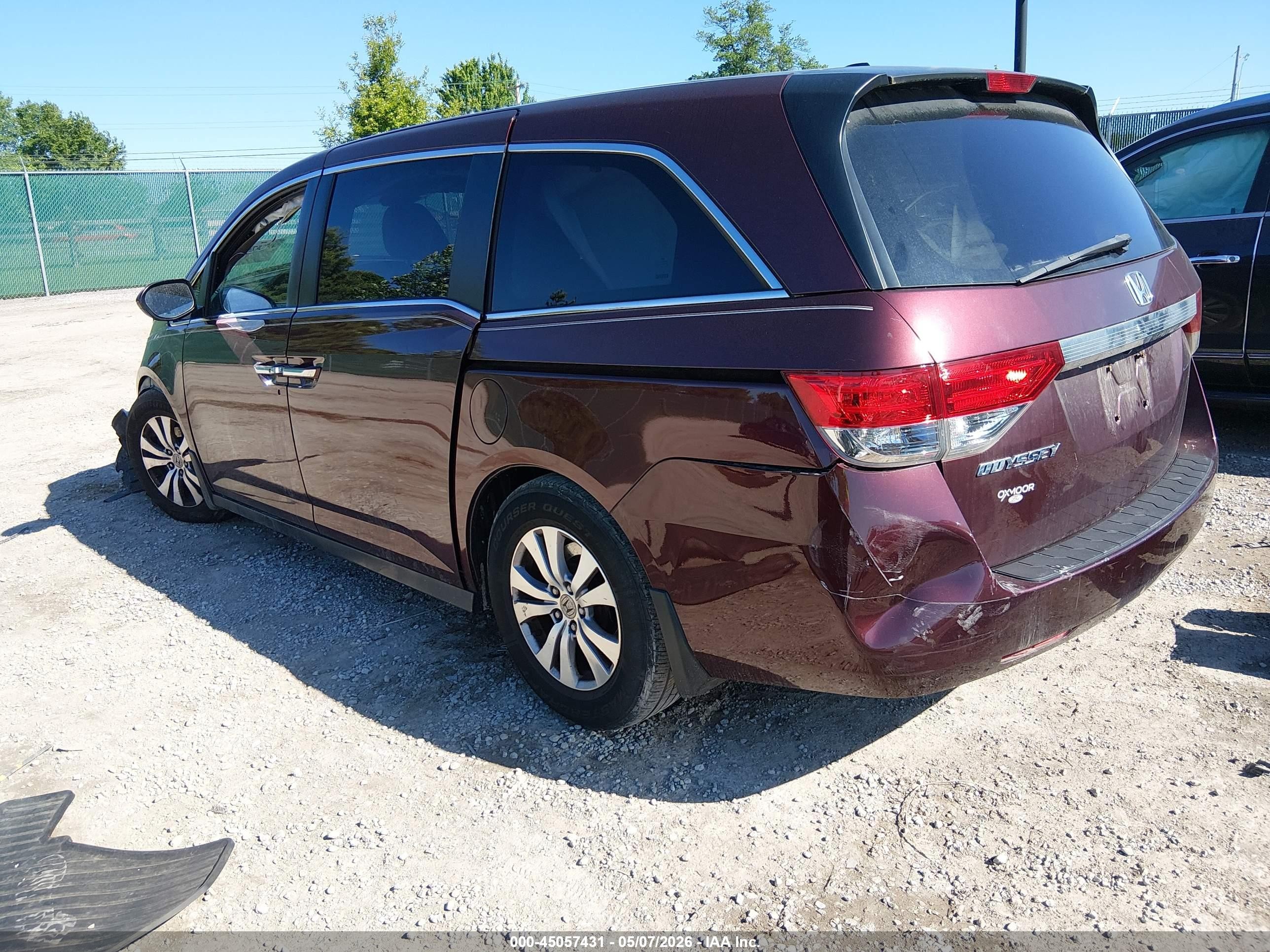 2015 Honda Odyssey Ex-l Burgundy vin: 5FNRL5H6XFB100928