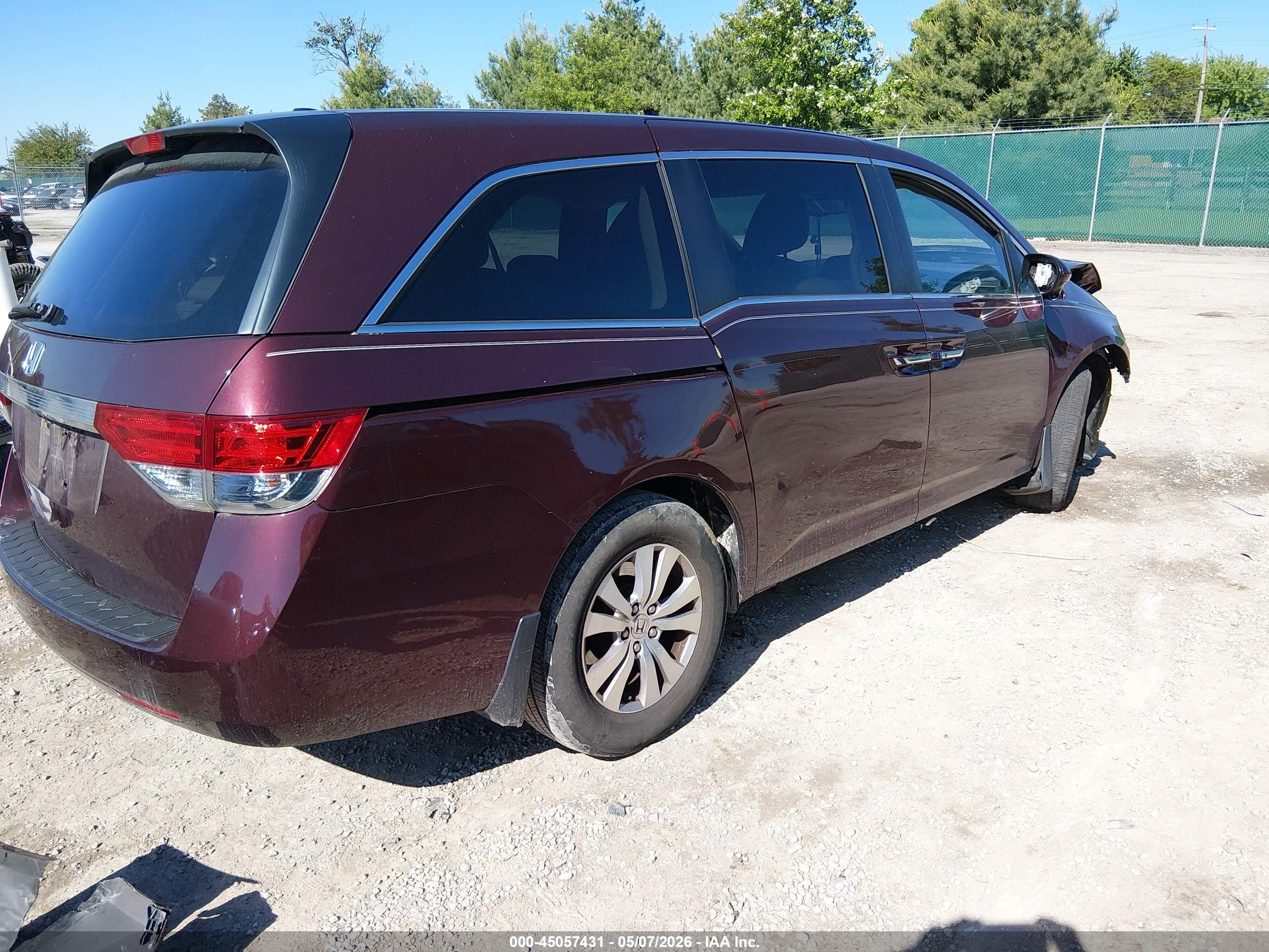 2015 Honda Odyssey Ex-l Burgundy vin: 5FNRL5H6XFB100928