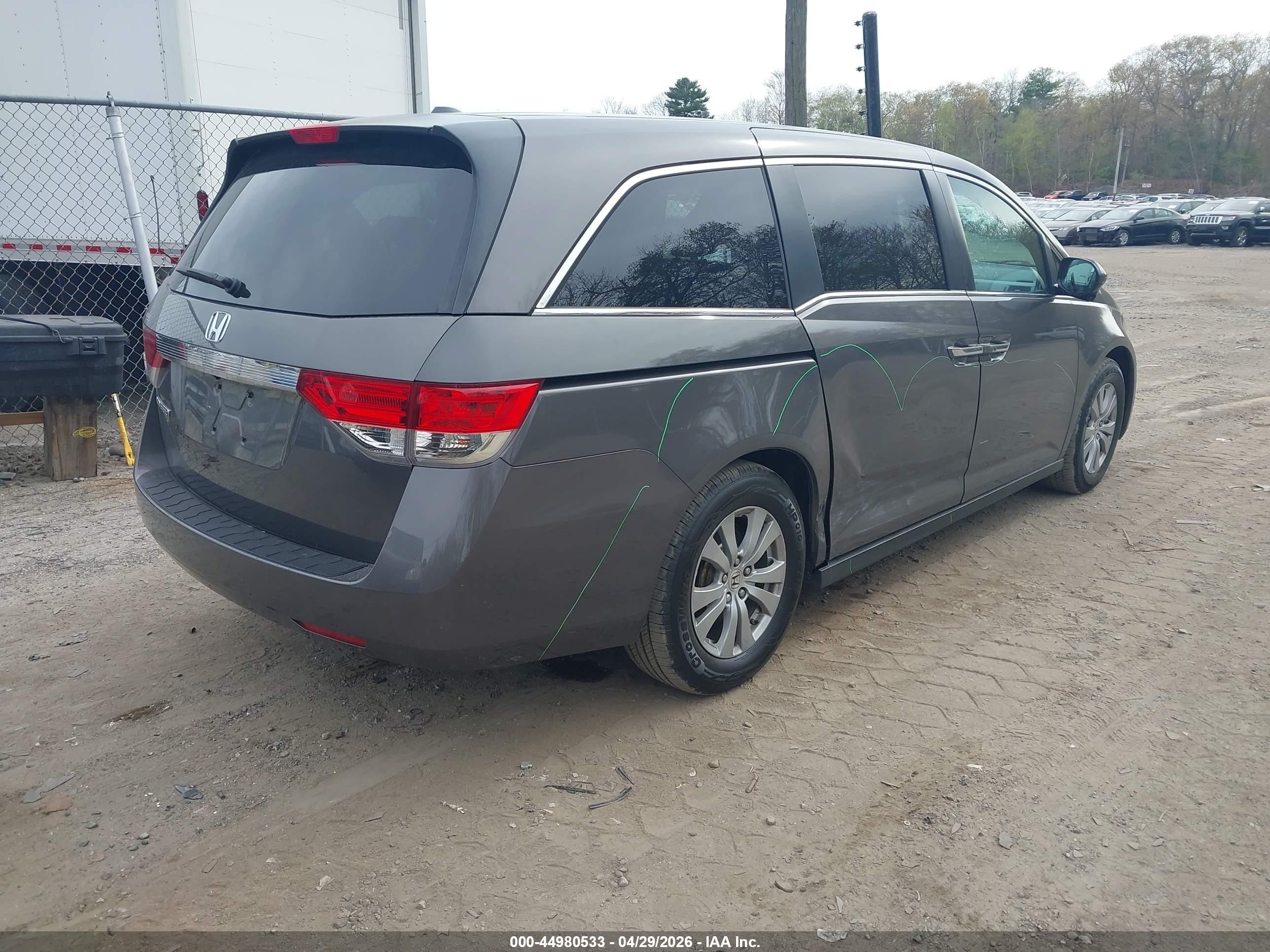 2015 Honda Odyssey Ex-l Gray vin: 5FNRL5H6XFB128776