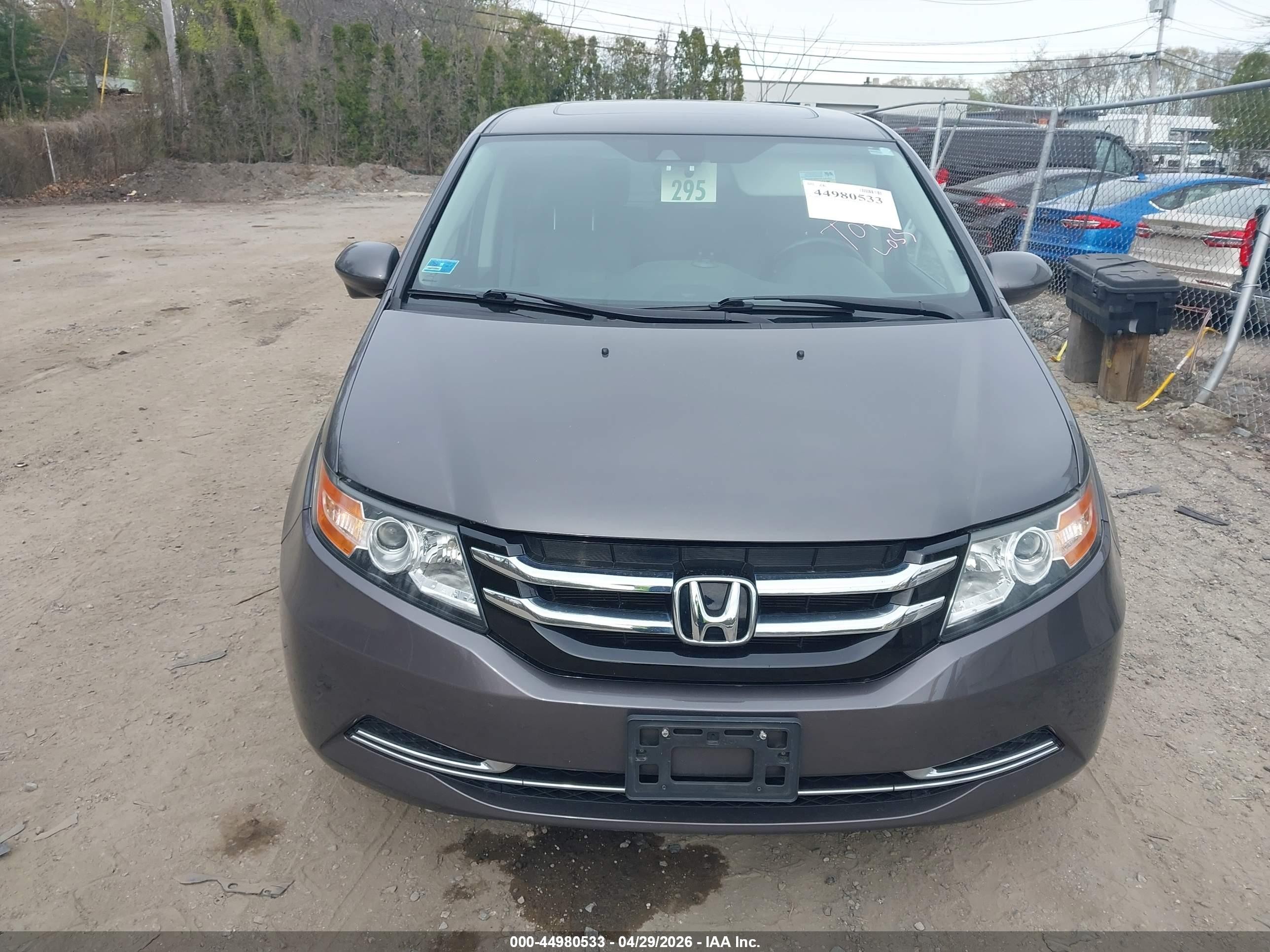 2015 Honda Odyssey Ex-l Gray vin: 5FNRL5H6XFB128776