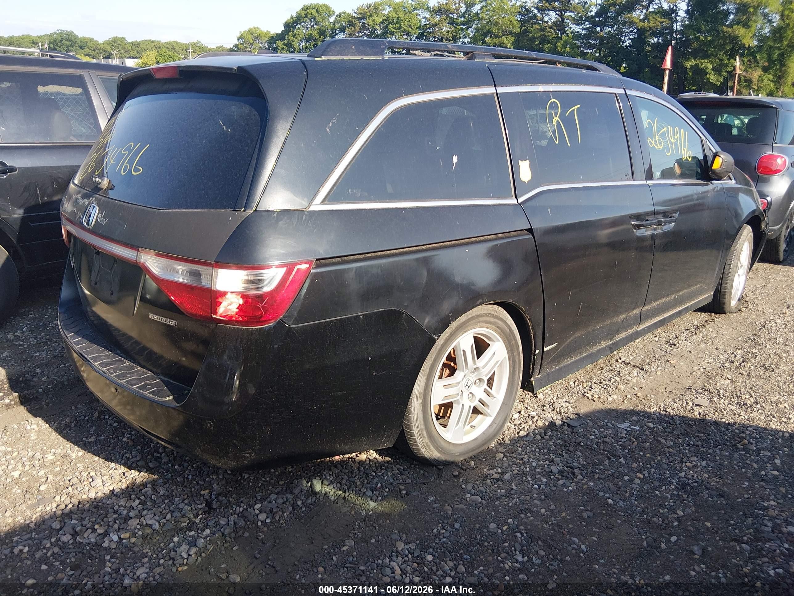 2012 Honda Odyssey Touring/touring Elite Black vin: 5FNRL5H90CB014372