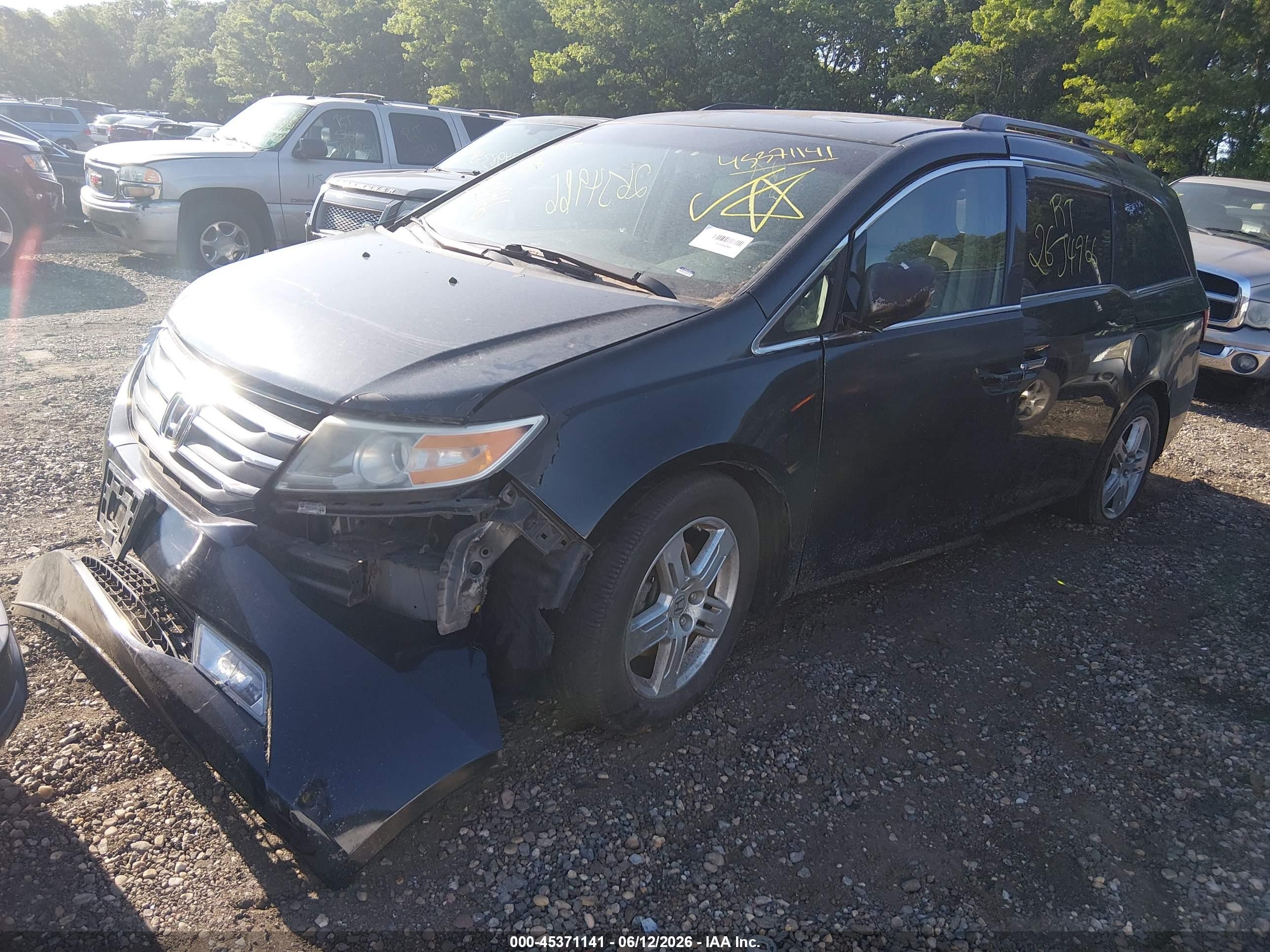 2012 Honda Odyssey Touring/touring Elite Black vin: 5FNRL5H90CB014372