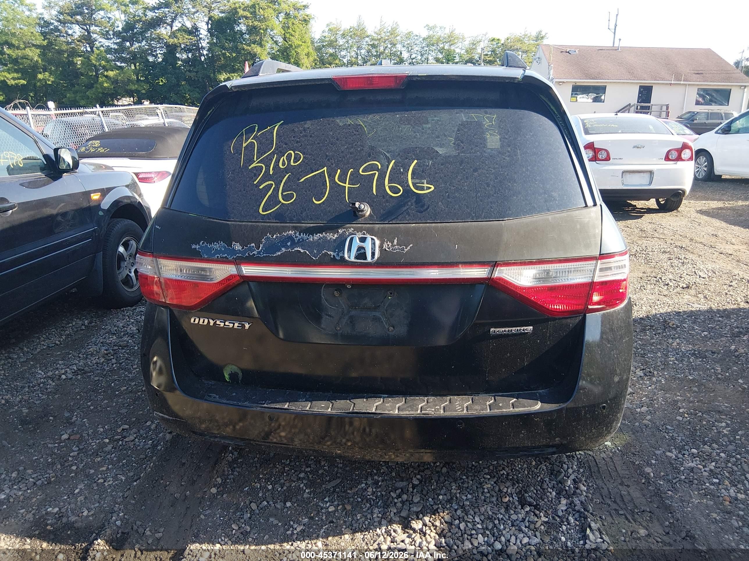 2012 Honda Odyssey Touring/touring Elite Black vin: 5FNRL5H90CB014372