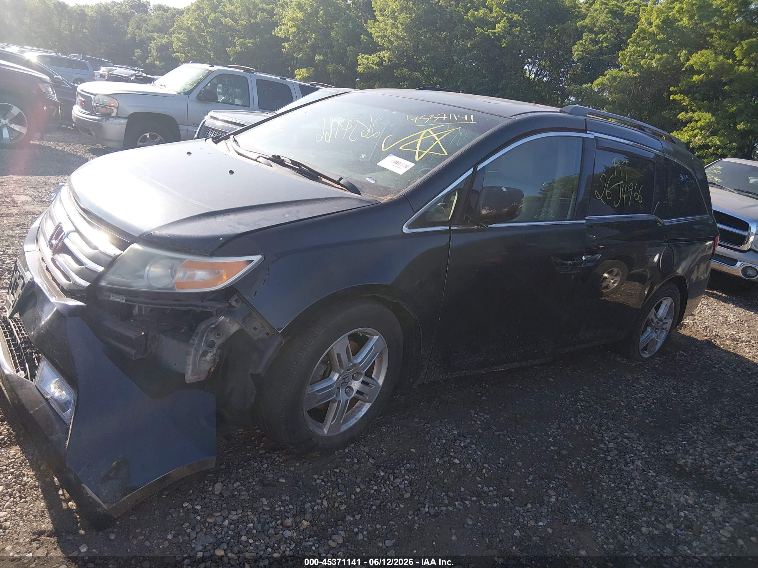 2012 Honda Odyssey Touring/touring Elite Black vin: 5FNRL5H90CB014372