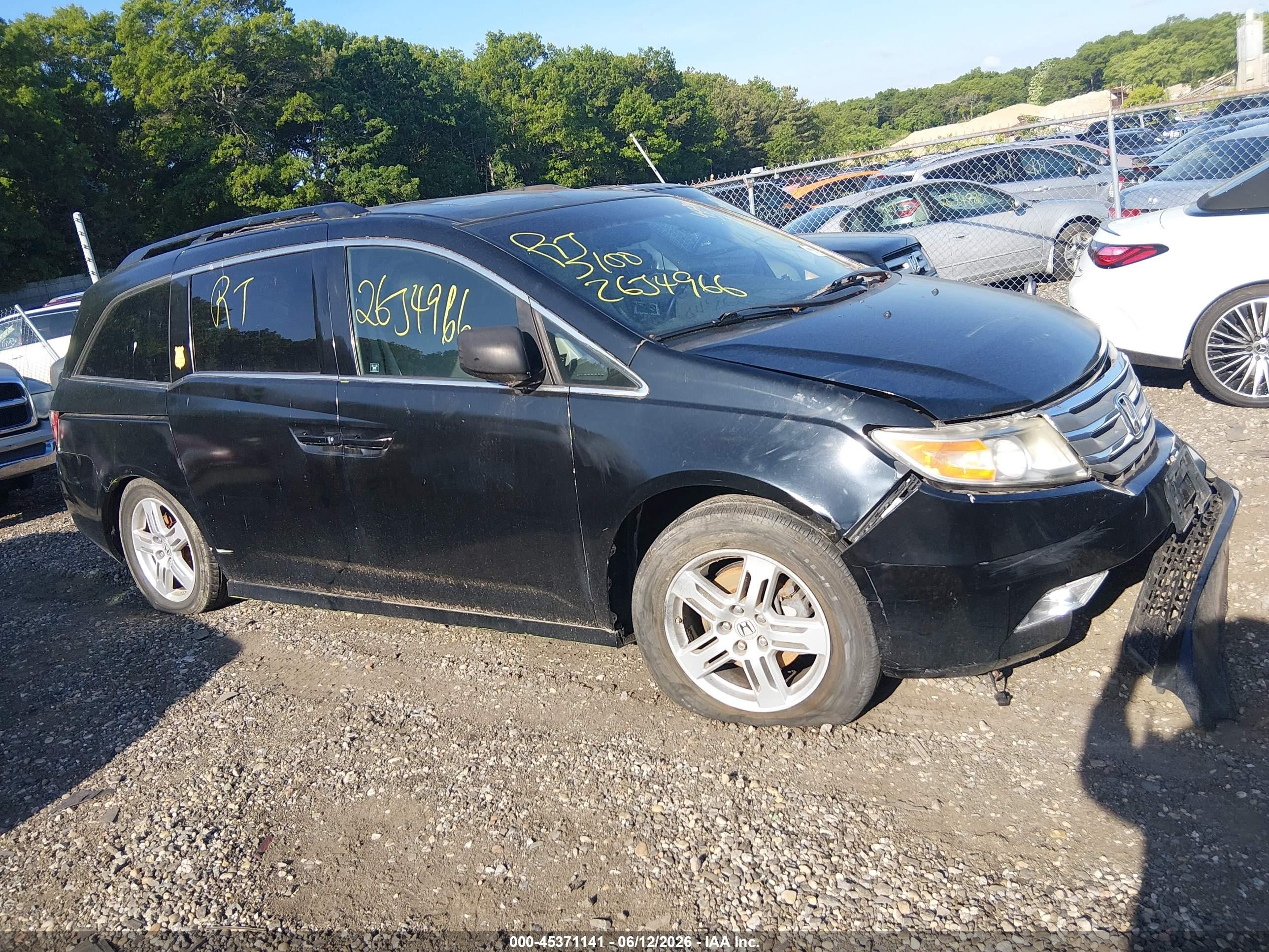 2012 Honda Odyssey Touring/touring Elite Black vin: 5FNRL5H90CB014372