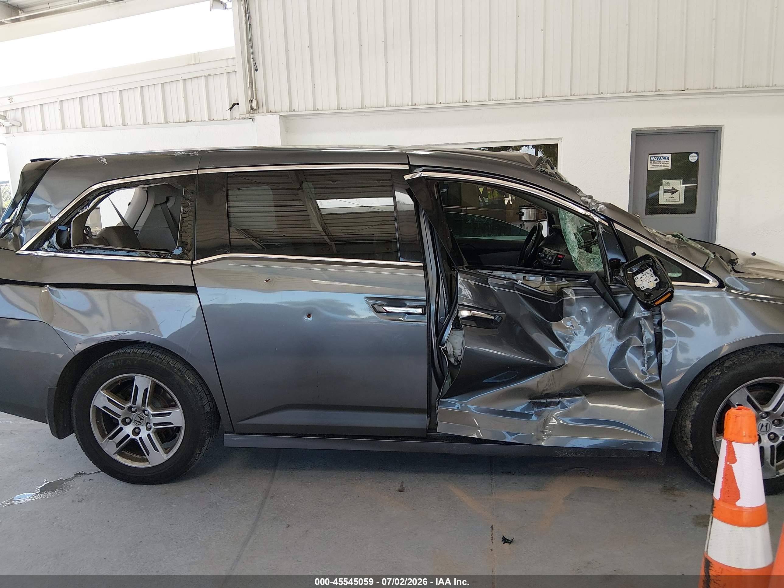 2012 Honda Odyssey Touring/touring Elite Gray vin: 5FNRL5H90CB128534