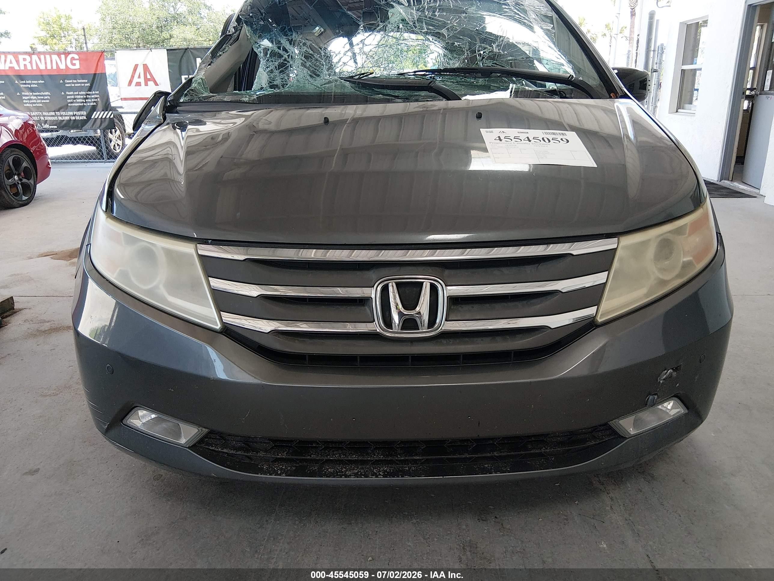2012 Honda Odyssey Touring/touring Elite Gray vin: 5FNRL5H90CB128534