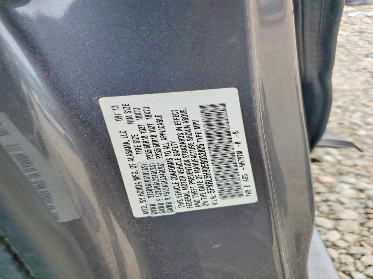 2014 Honda Odyssey Touring Silver vin: 5FNRL5H90EB032826