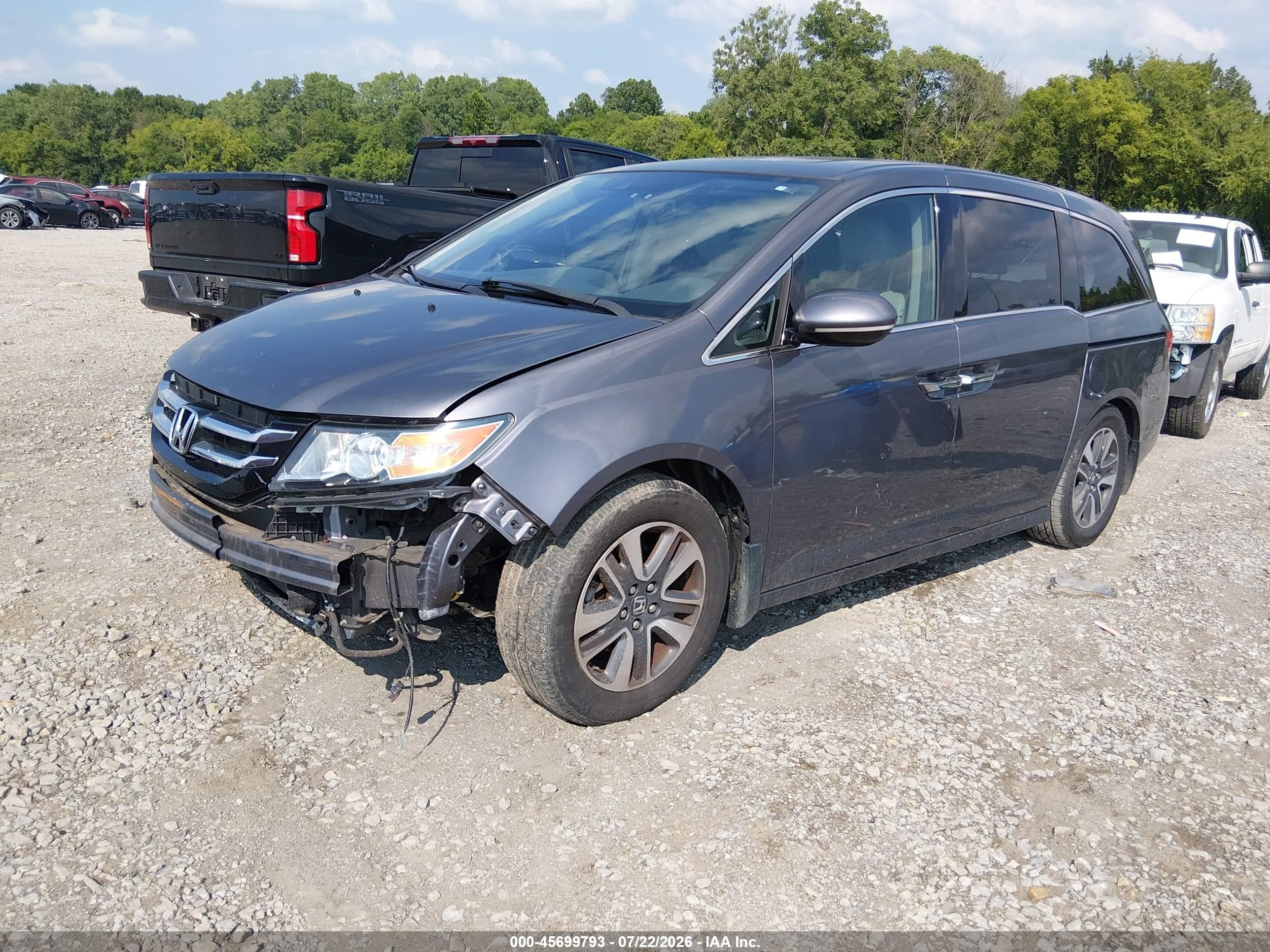 2014 Honda Odyssey Touring/touring Elite Gray vin: 5FNRL5H90EB084666