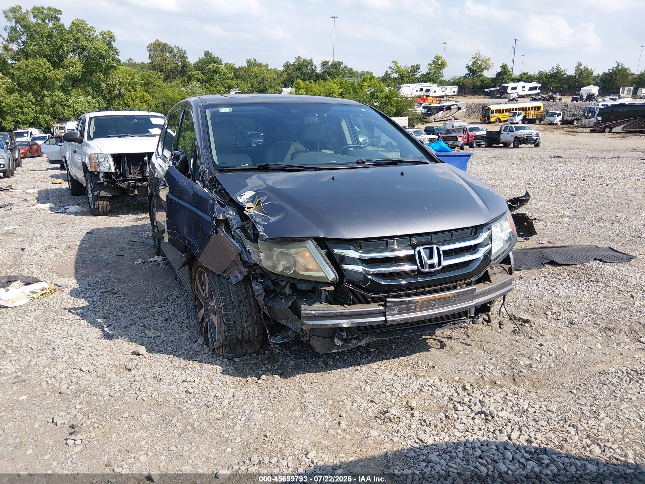 2014 Honda Odyssey Touring/touring Elite Gray vin: 5FNRL5H90EB084666