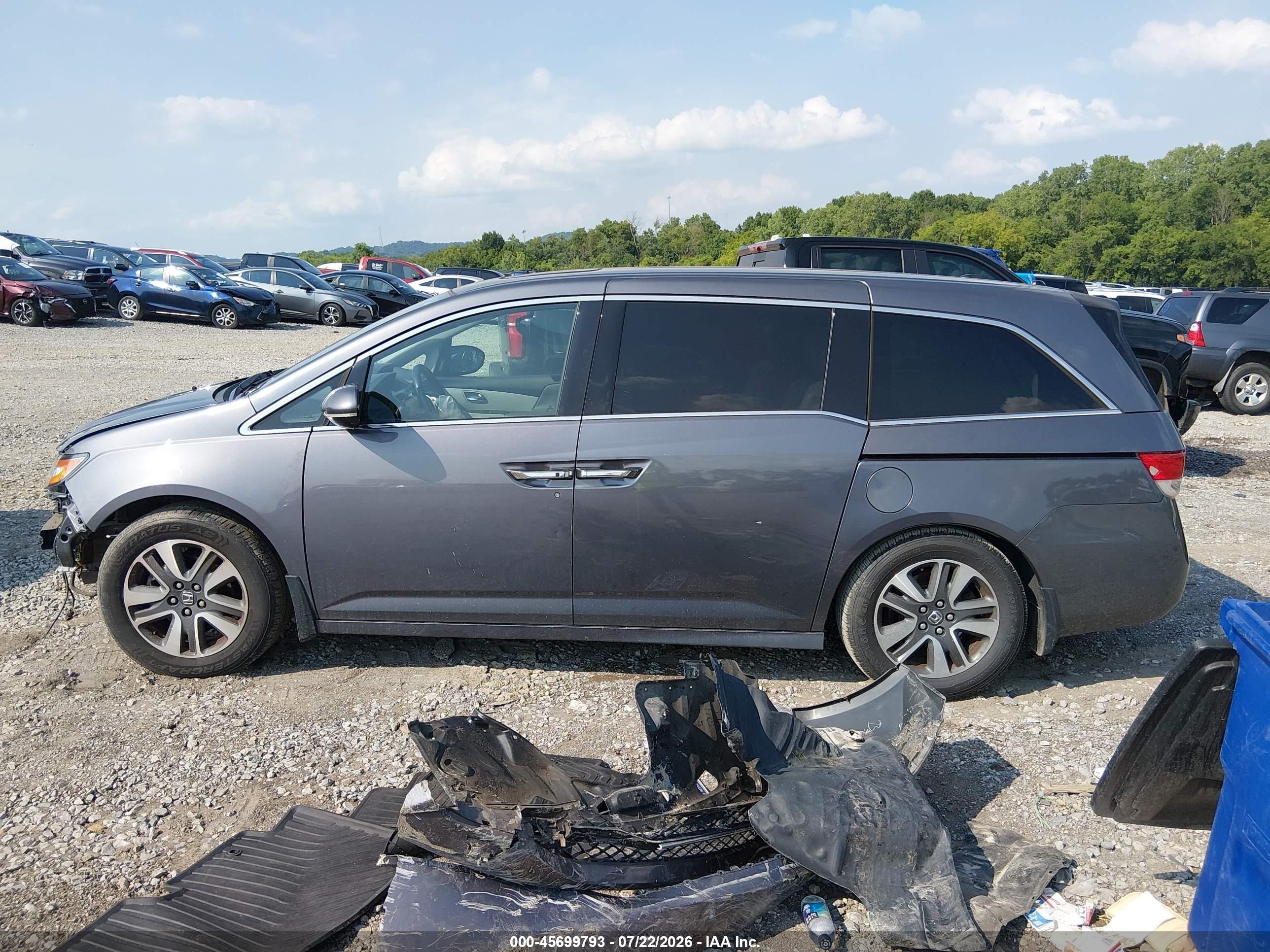 2014 Honda Odyssey Touring/touring Elite Gray vin: 5FNRL5H90EB084666