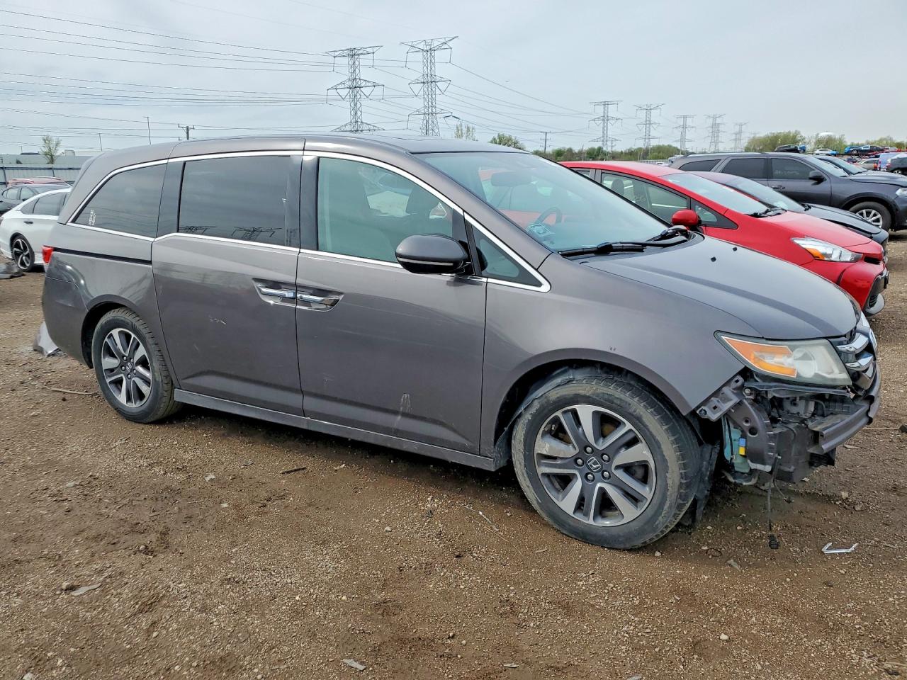2015 Honda Odyssey Touring Gray vin: 5FNRL5H90FB113486