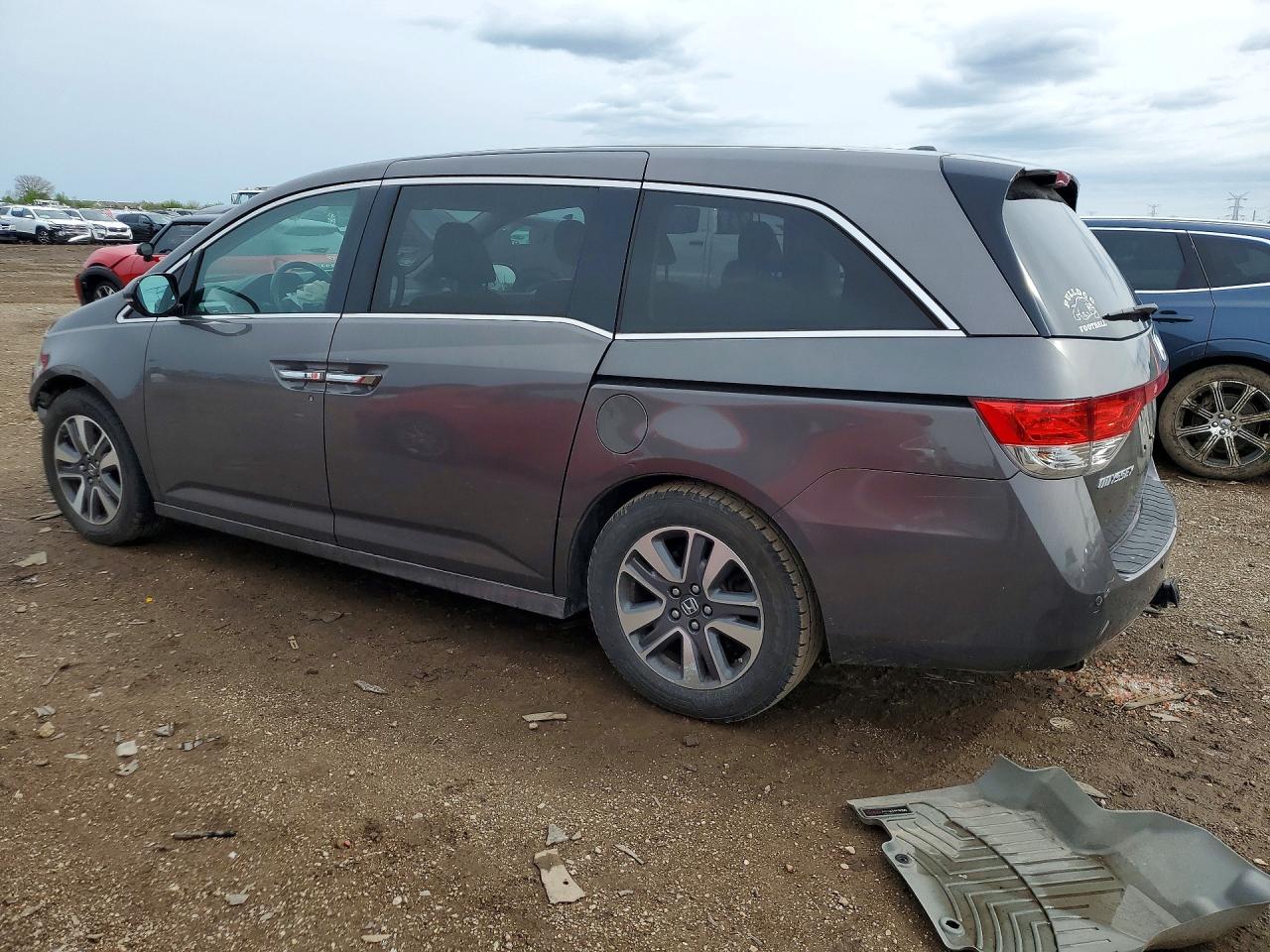 2015 Honda Odyssey Touring Gray vin: 5FNRL5H90FB113486