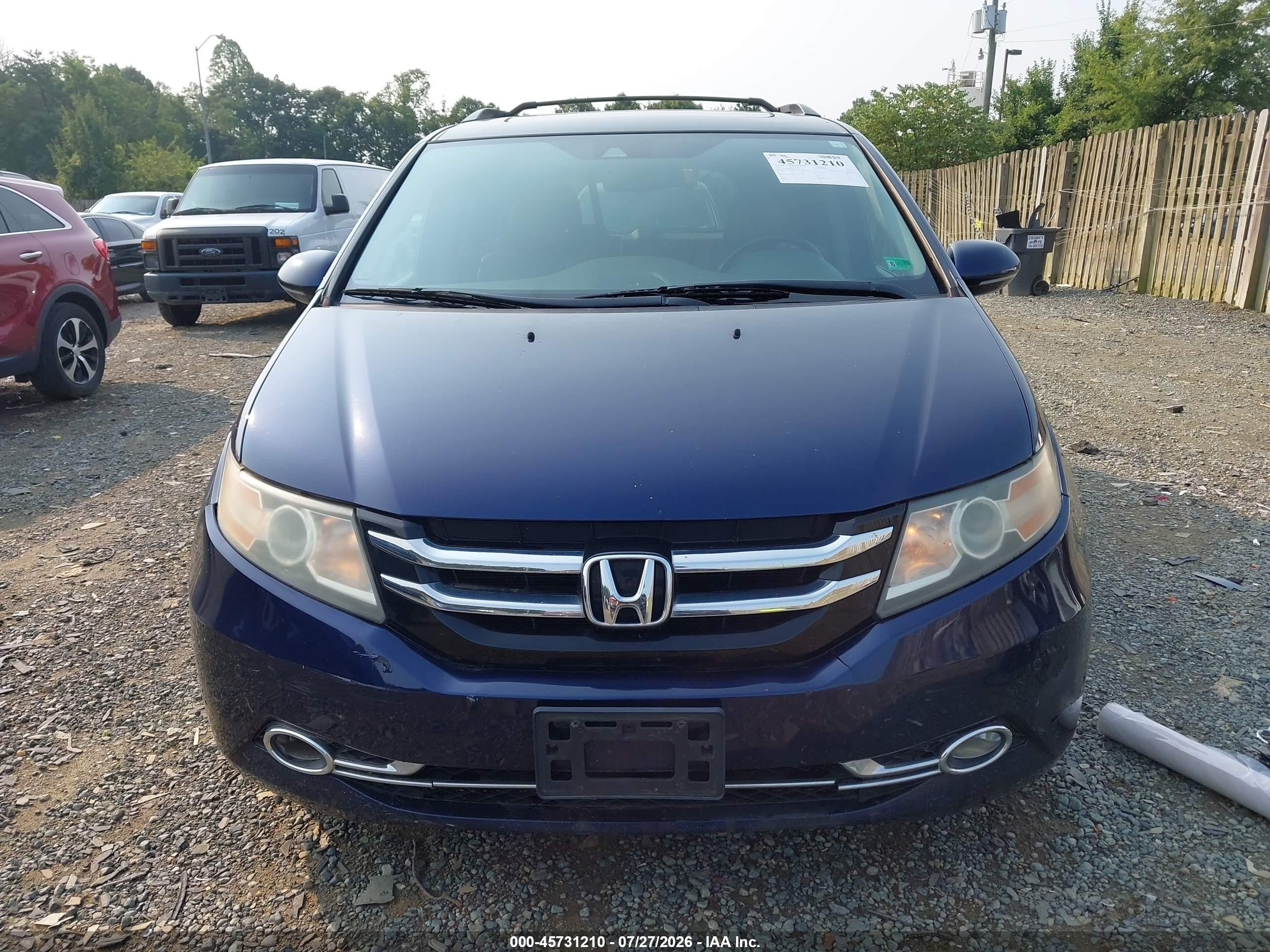 2015 Honda Odyssey Touring/touring Elite Dark Blue vin: 5FNRL5H90FB131924