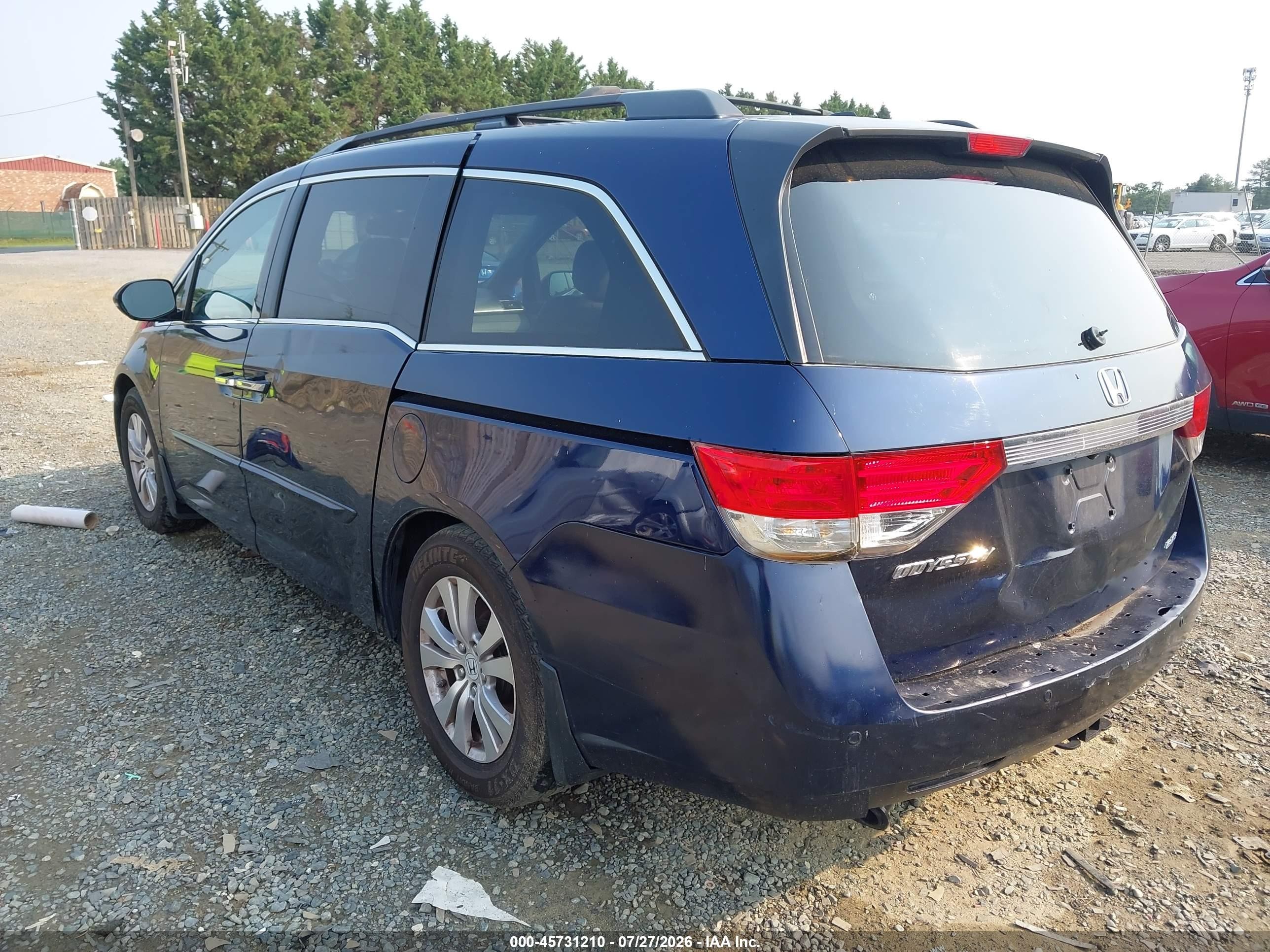 2015 Honda Odyssey Touring/touring Elite Dark Blue vin: 5FNRL5H90FB131924
