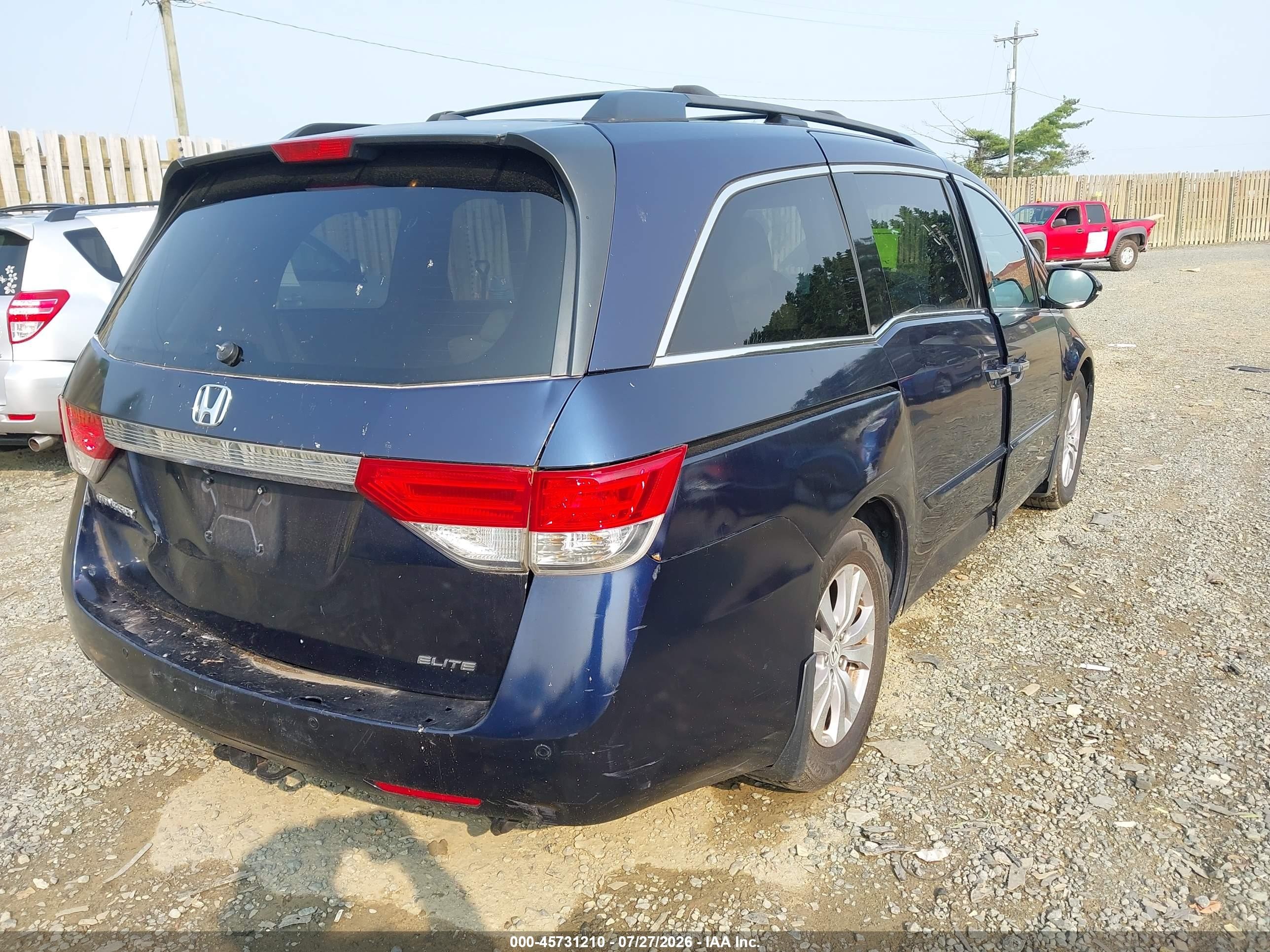 2015 Honda Odyssey Touring/touring Elite Dark Blue vin: 5FNRL5H90FB131924