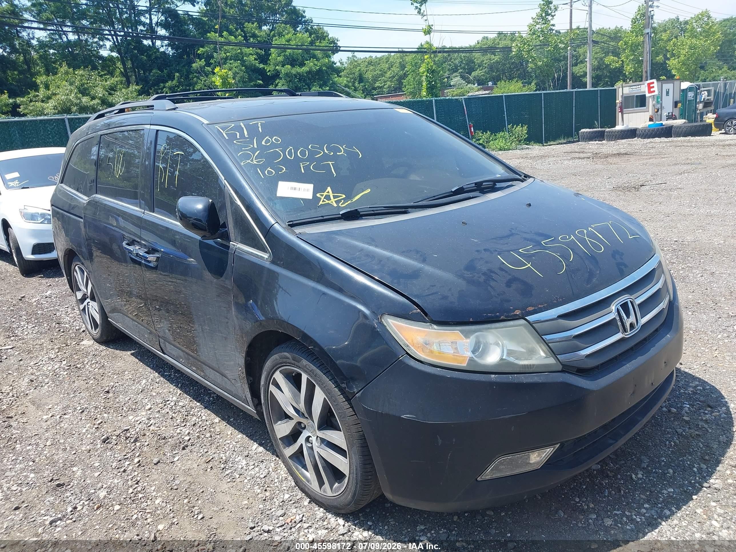 2012 Honda Odyssey Touring/touring Elite Gray vin: 5FNRL5H91CB026546