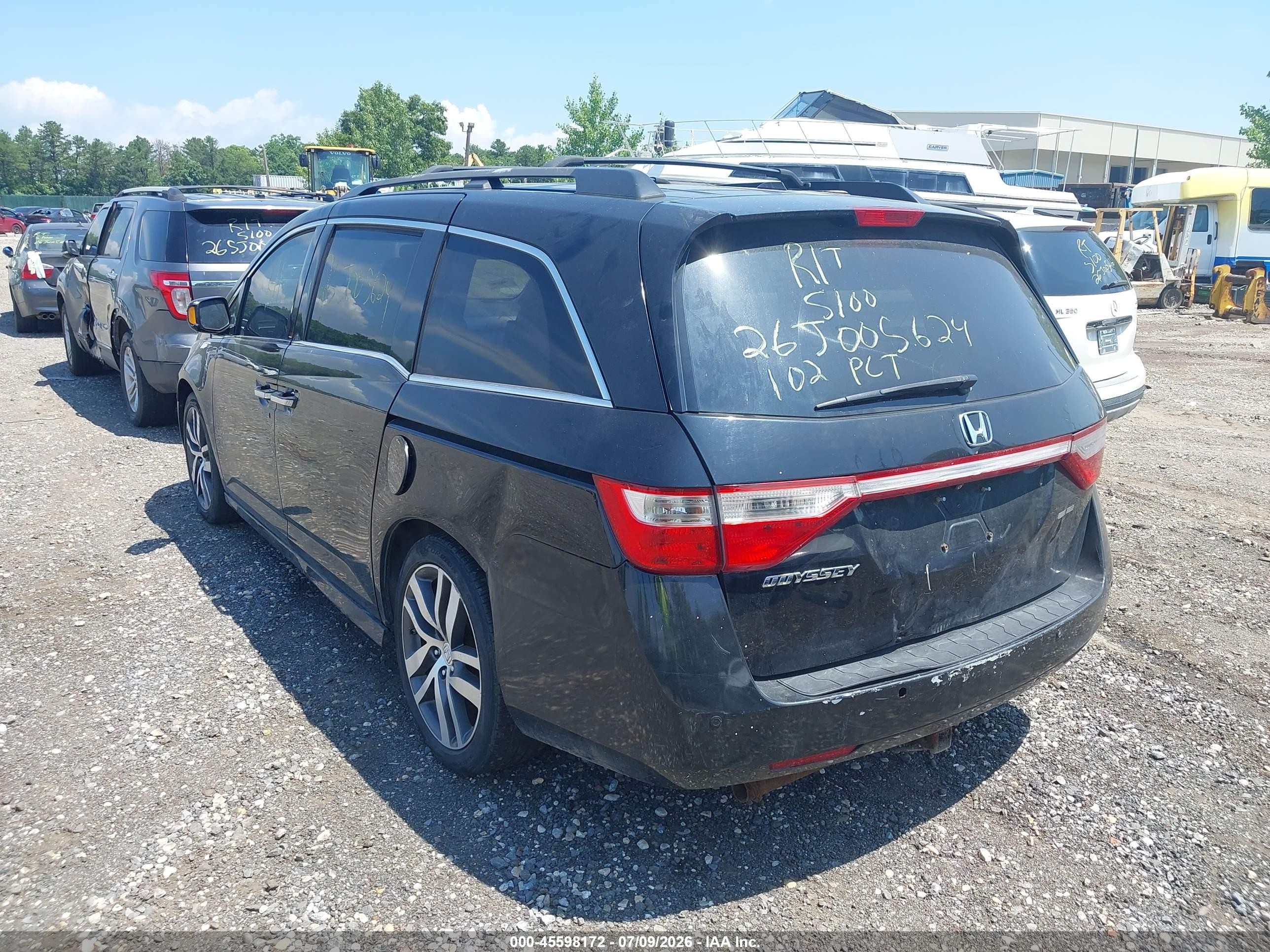 2012 Honda Odyssey Touring/touring Elite Gray vin: 5FNRL5H91CB026546