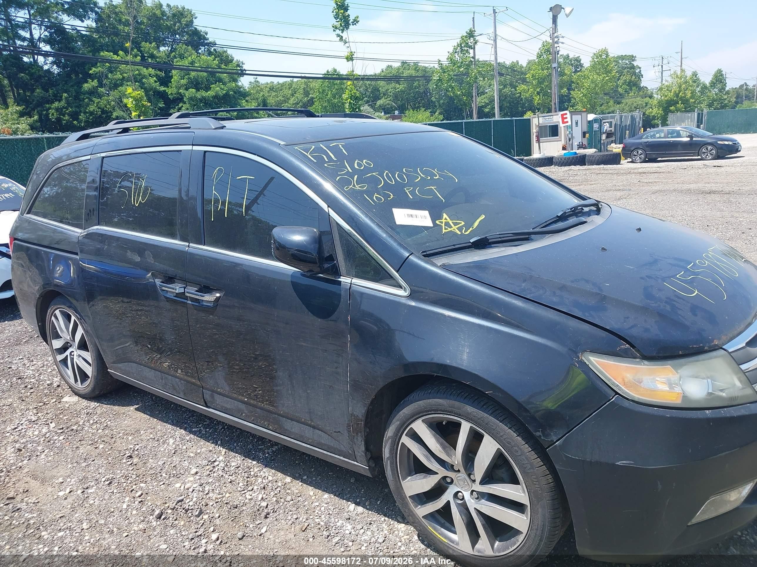2012 Honda Odyssey Touring/touring Elite Gray vin: 5FNRL5H91CB026546