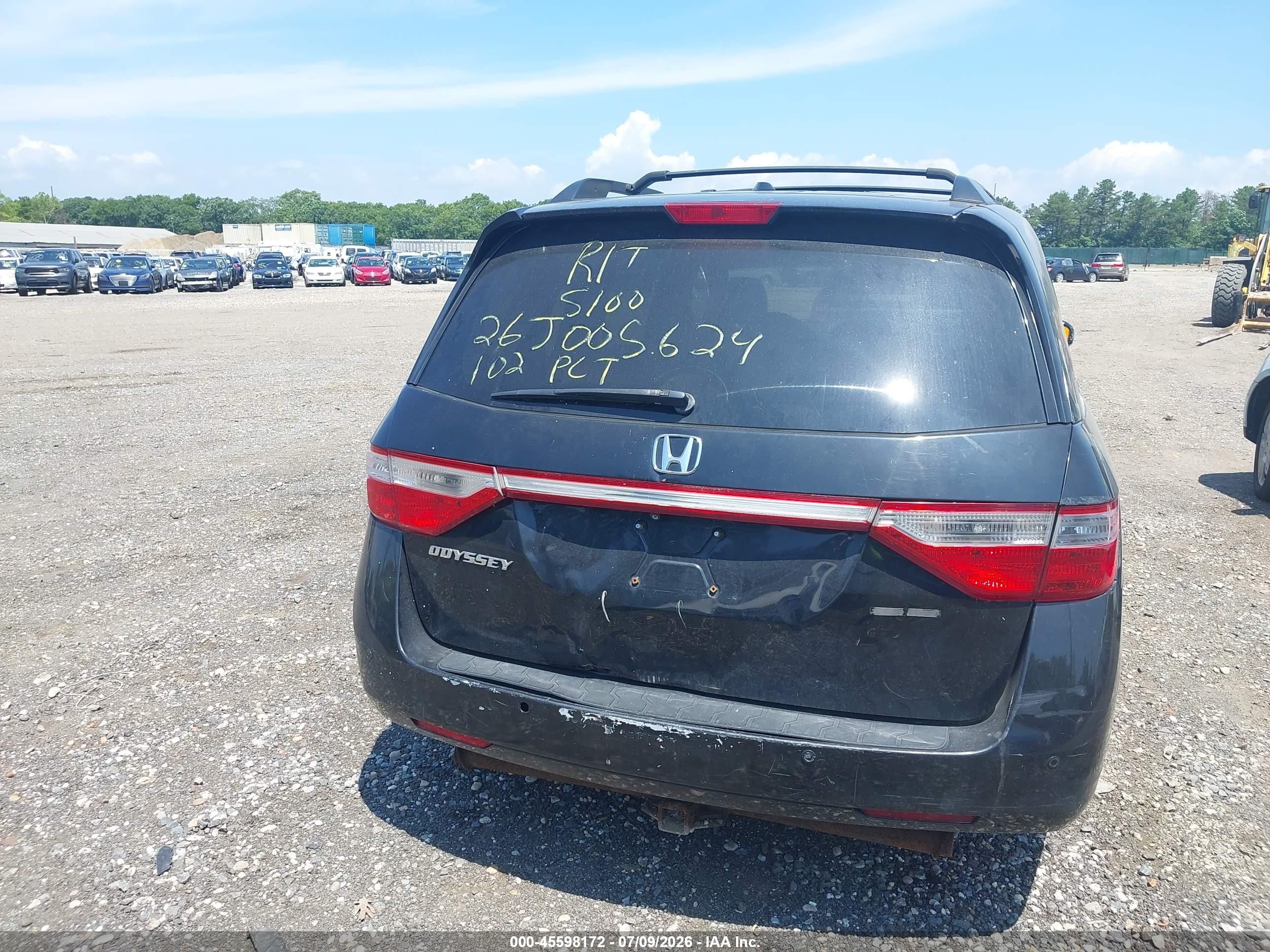 2012 Honda Odyssey Touring/touring Elite Gray vin: 5FNRL5H91CB026546