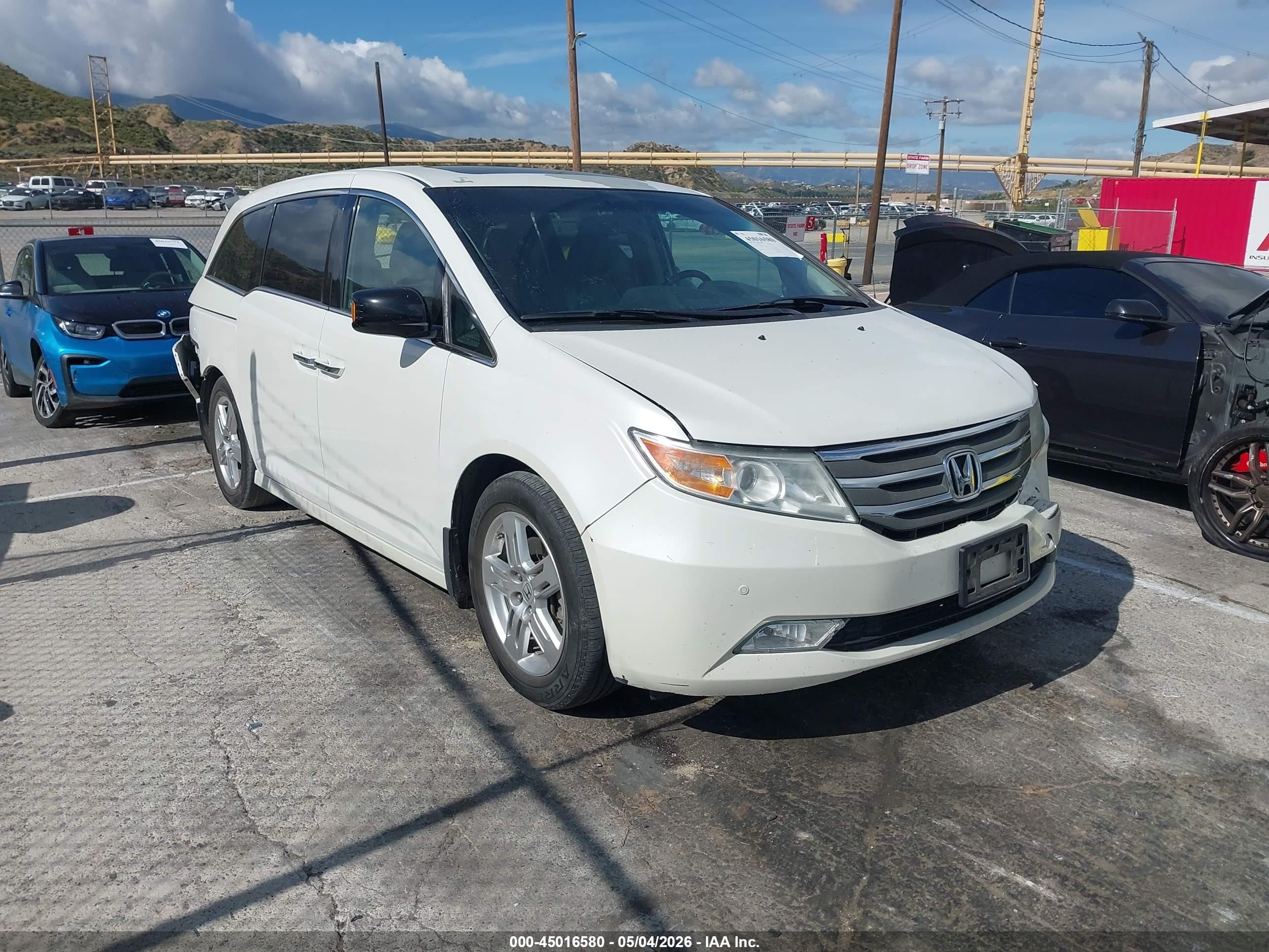 2012 Honda Odyssey Touring/touring Elite Белый vin: 5FNRL5H91CB079487