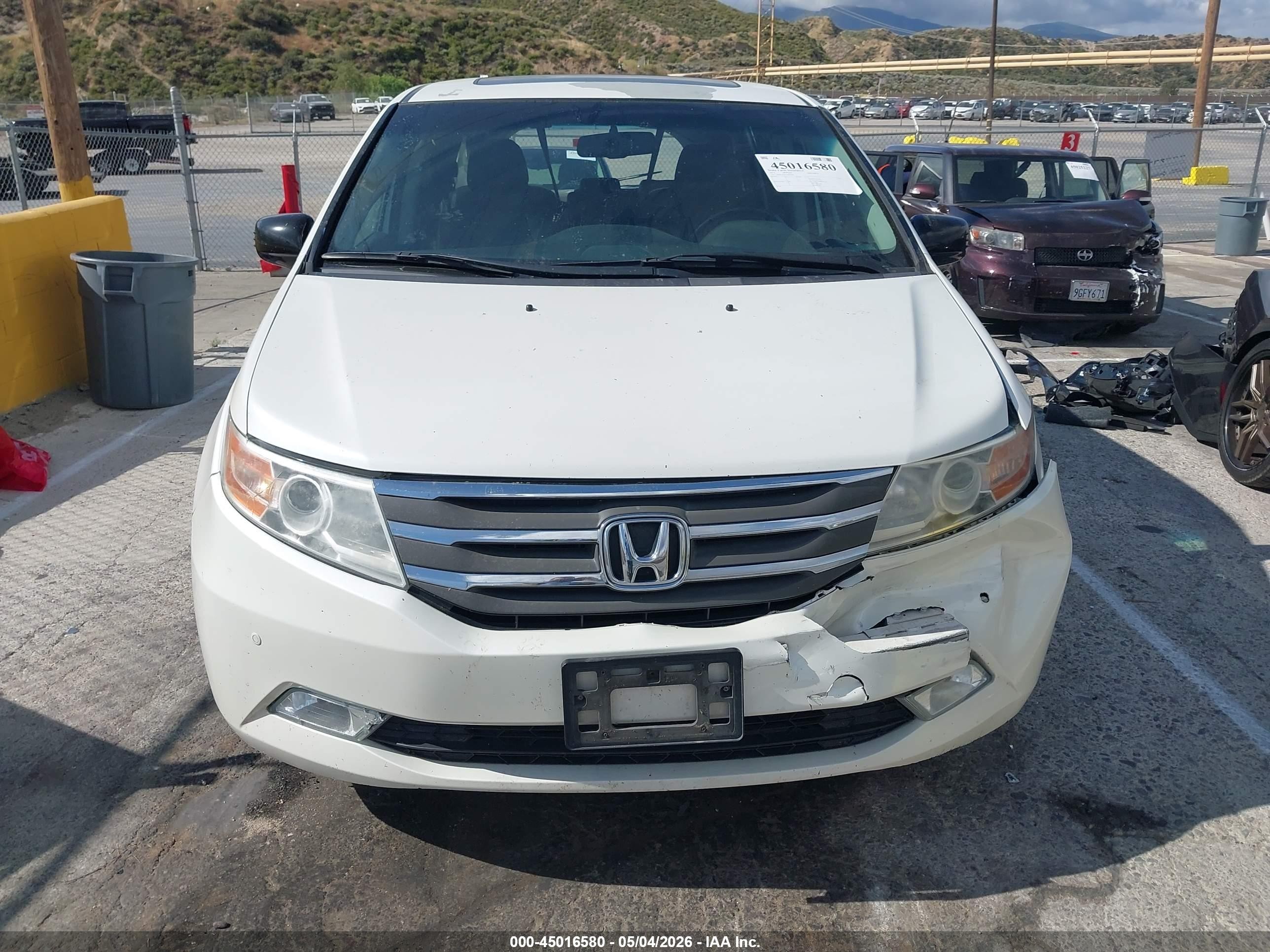 2012 Honda Odyssey Touring/touring Elite Белый vin: 5FNRL5H91CB079487
