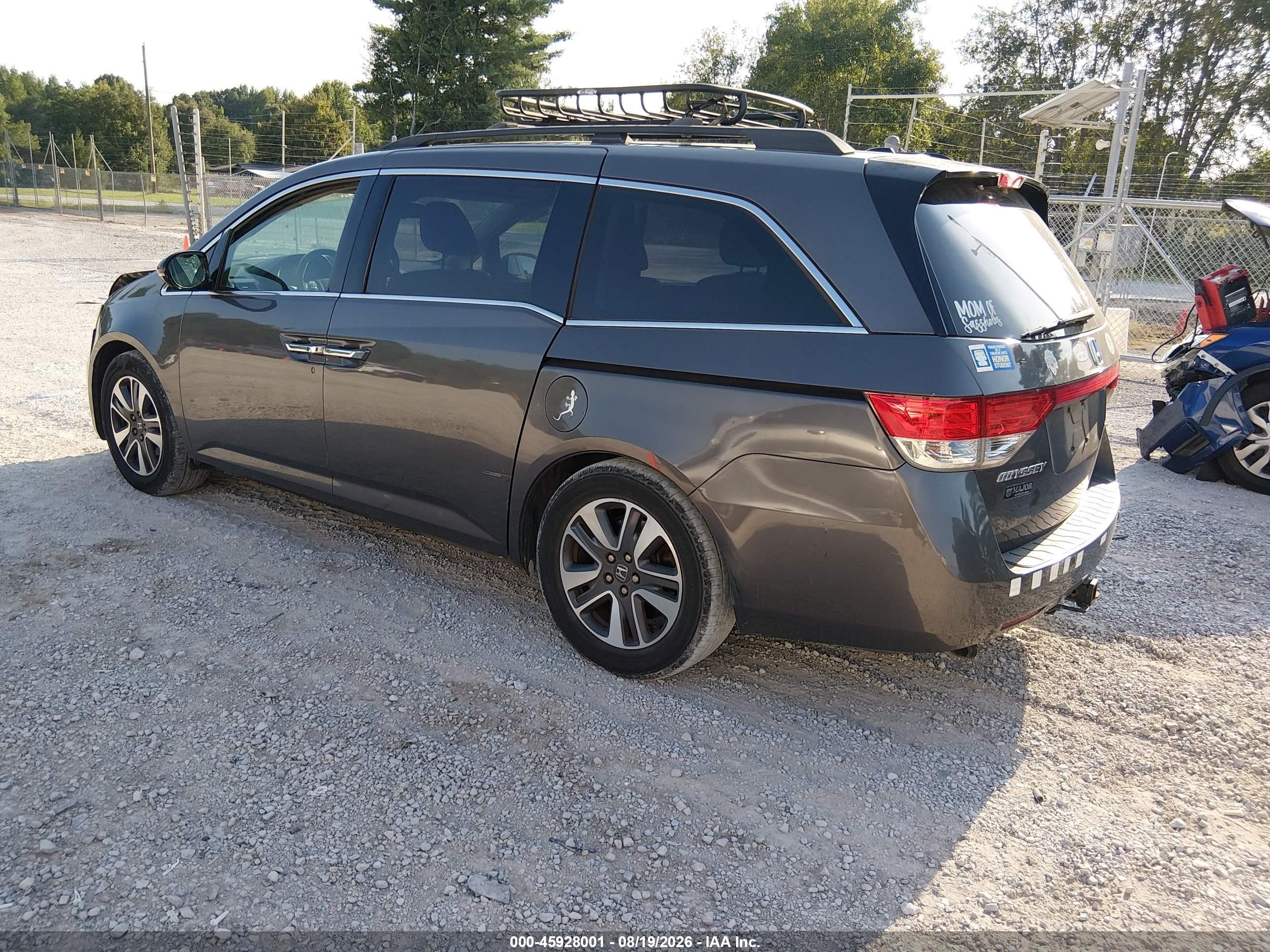 2014 Honda Odyssey Touring/touring Elite Gray vin: 5FNRL5H91EB014335