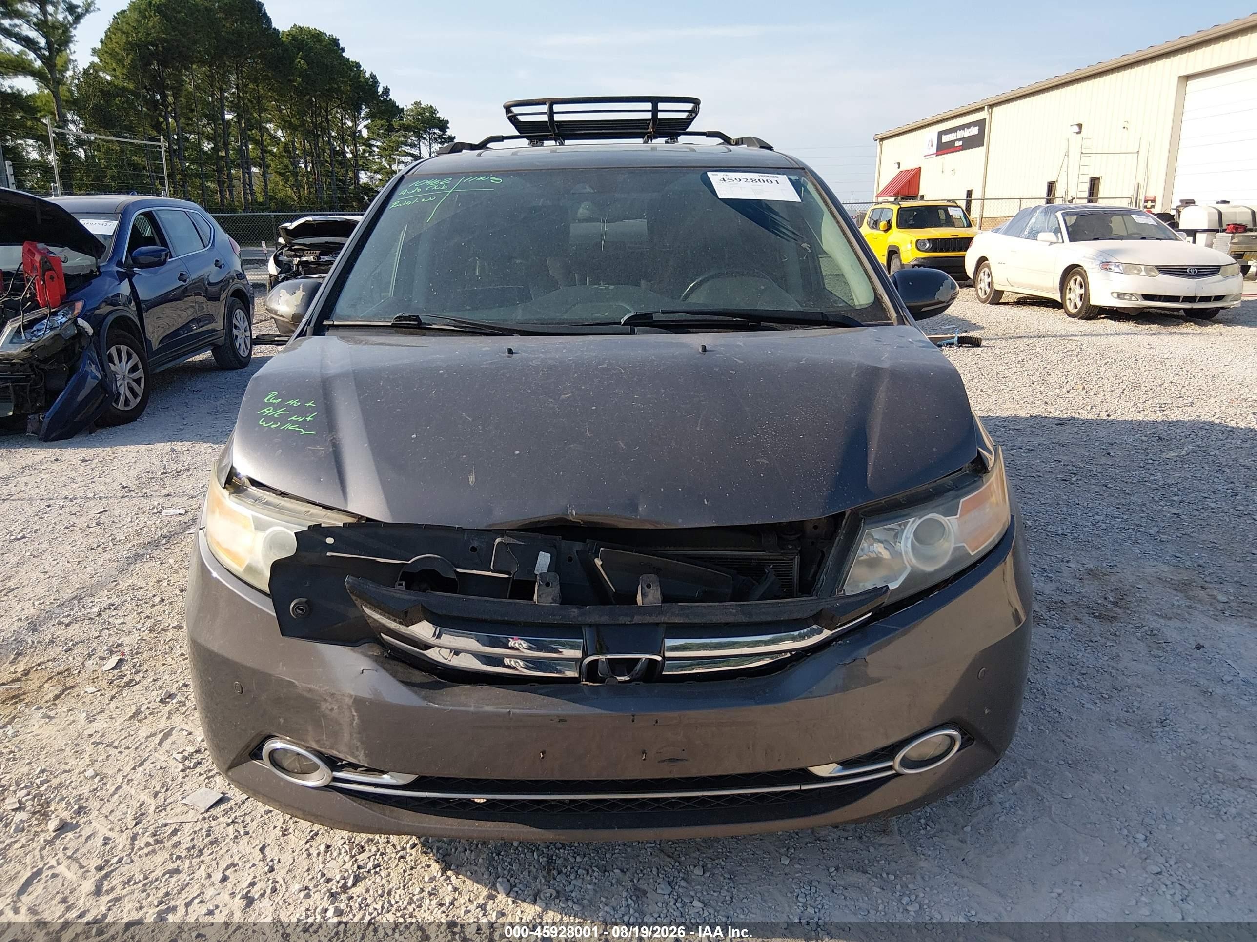 2014 Honda Odyssey Touring/touring Elite Gray vin: 5FNRL5H91EB014335
