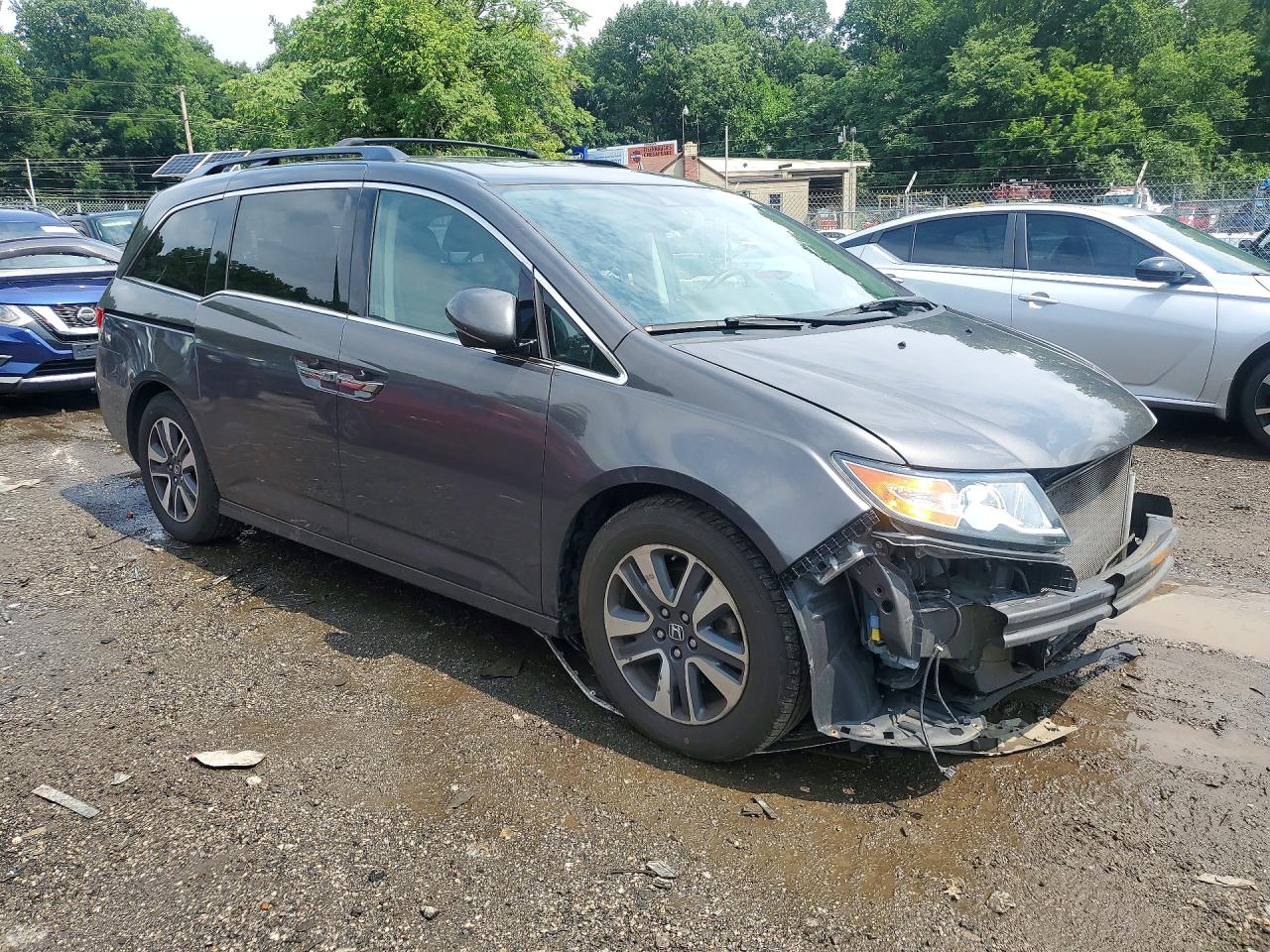 2014 Honda Odyssey Touring Gray vin: 5FNRL5H91EB031507