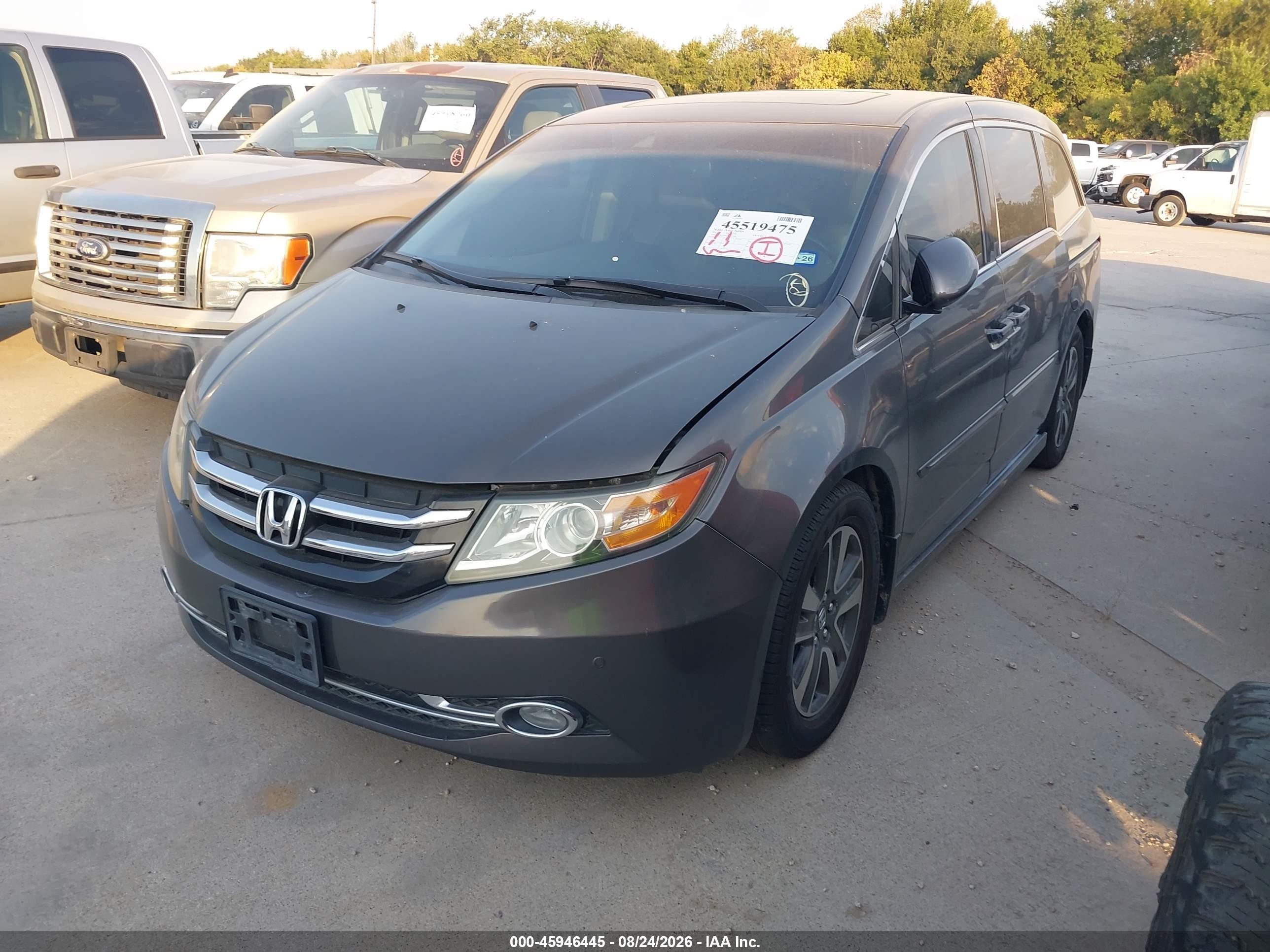 2014 Honda Odyssey Touring/touring Elite Gray vin: 5FNRL5H91EB052499