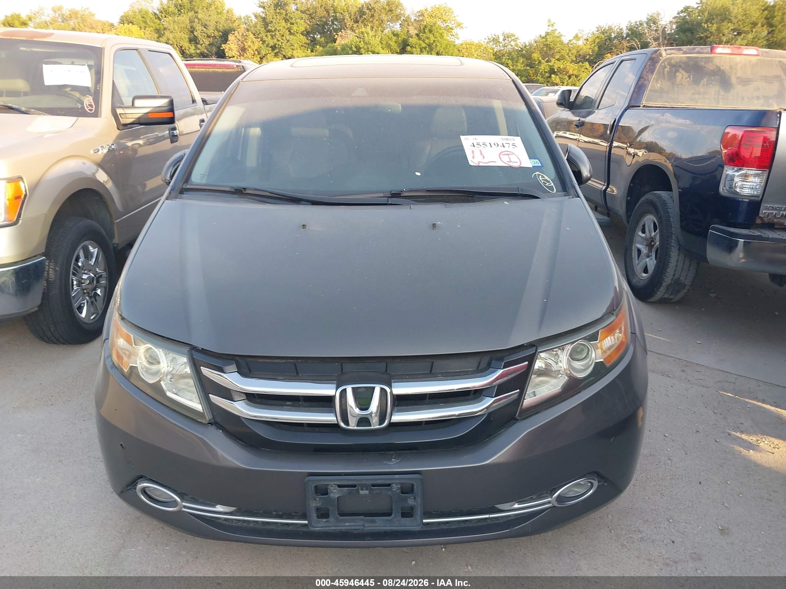 2014 Honda Odyssey Touring/touring Elite Gray vin: 5FNRL5H91EB052499
