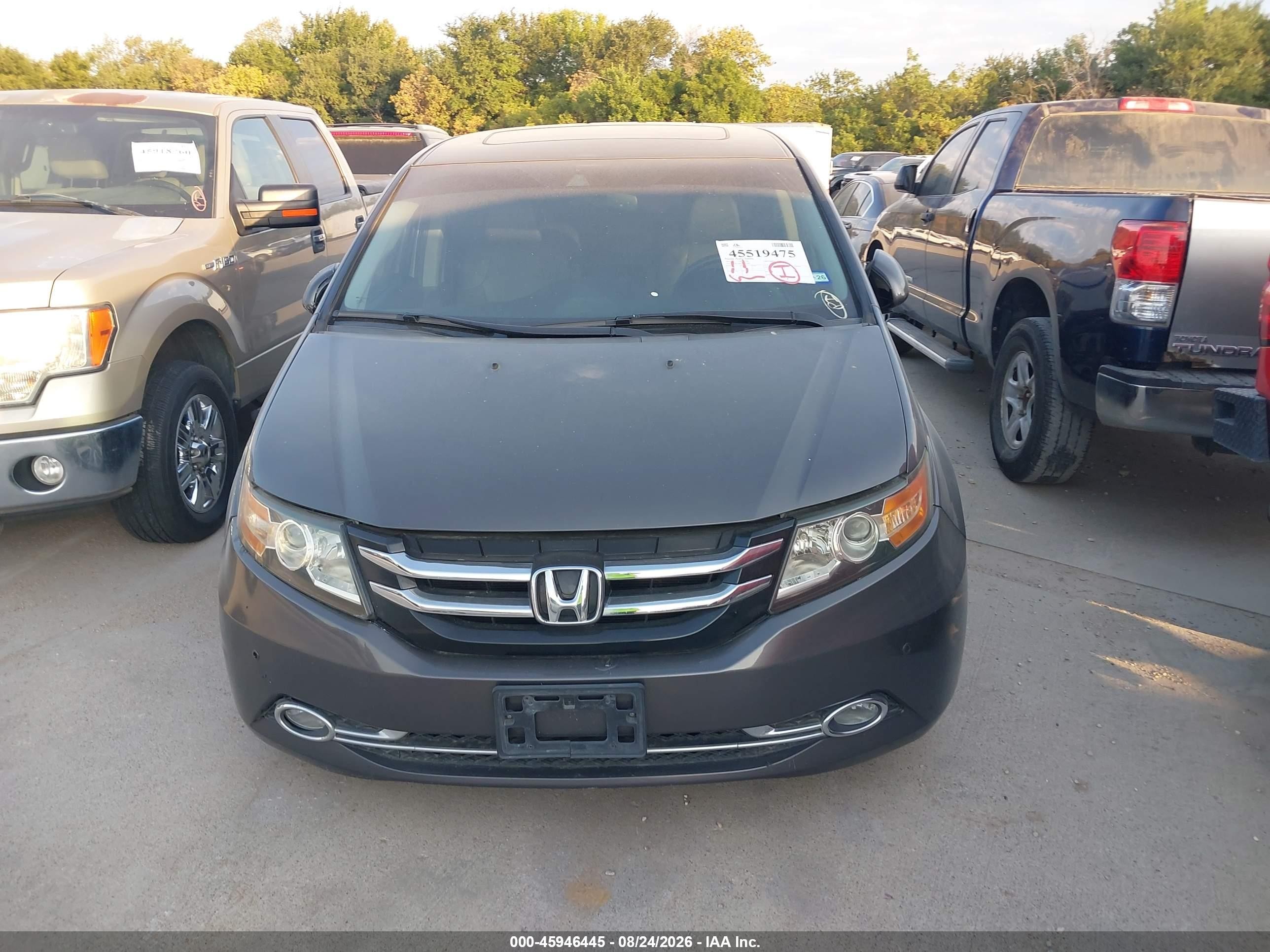 2014 Honda Odyssey Touring/touring Elite Gray vin: 5FNRL5H91EB052499