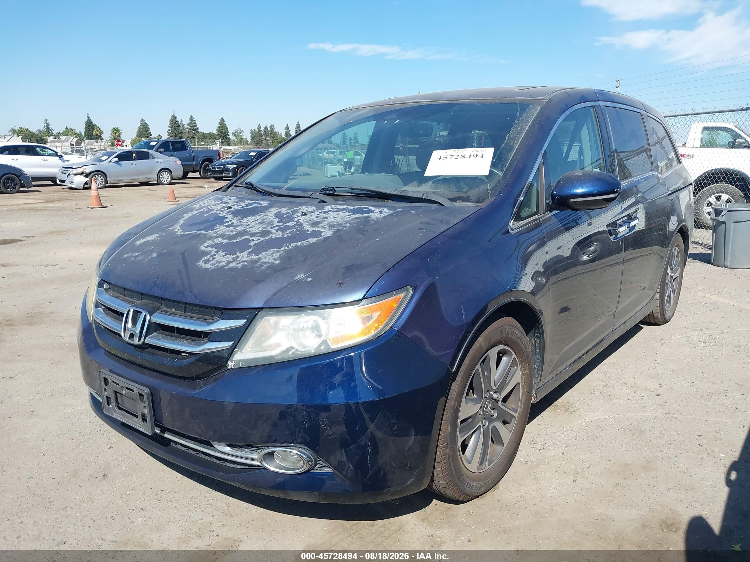 2014 Honda Odyssey Touring/touring Elite Blue vin: 5FNRL5H91EB088256