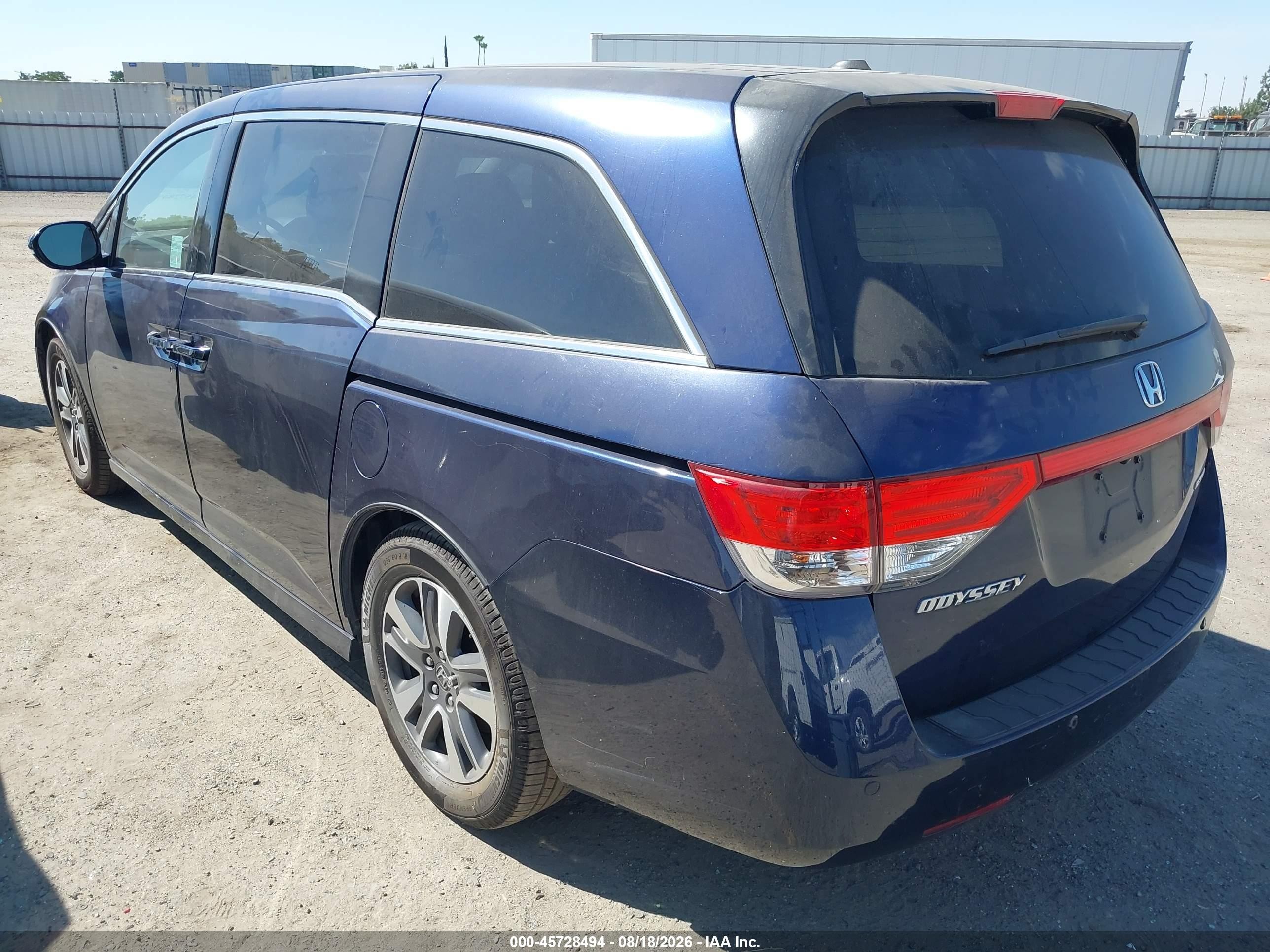 2014 Honda Odyssey Touring/touring Elite Blue vin: 5FNRL5H91EB088256