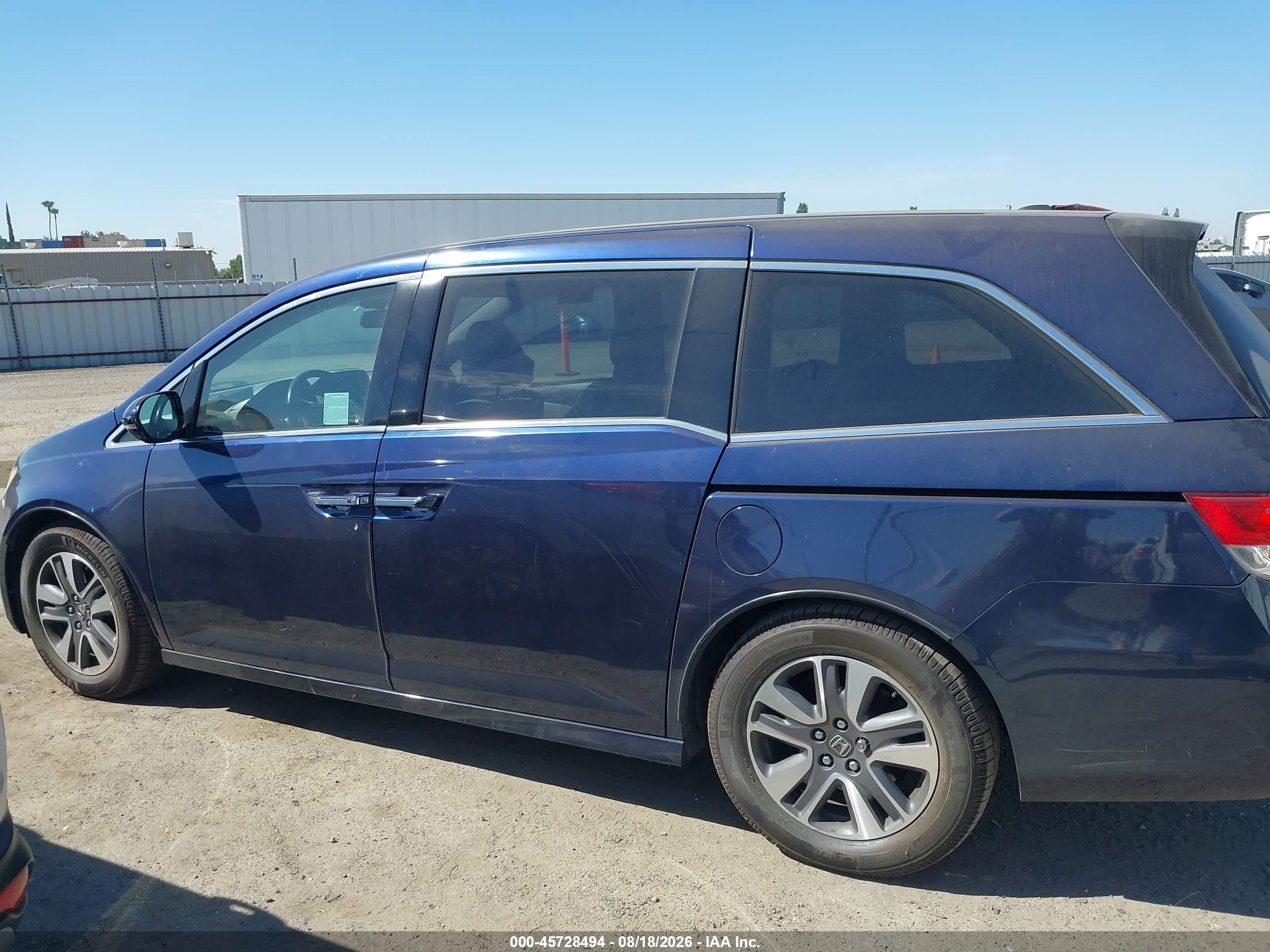 2014 Honda Odyssey Touring/touring Elite Blue vin: 5FNRL5H91EB088256