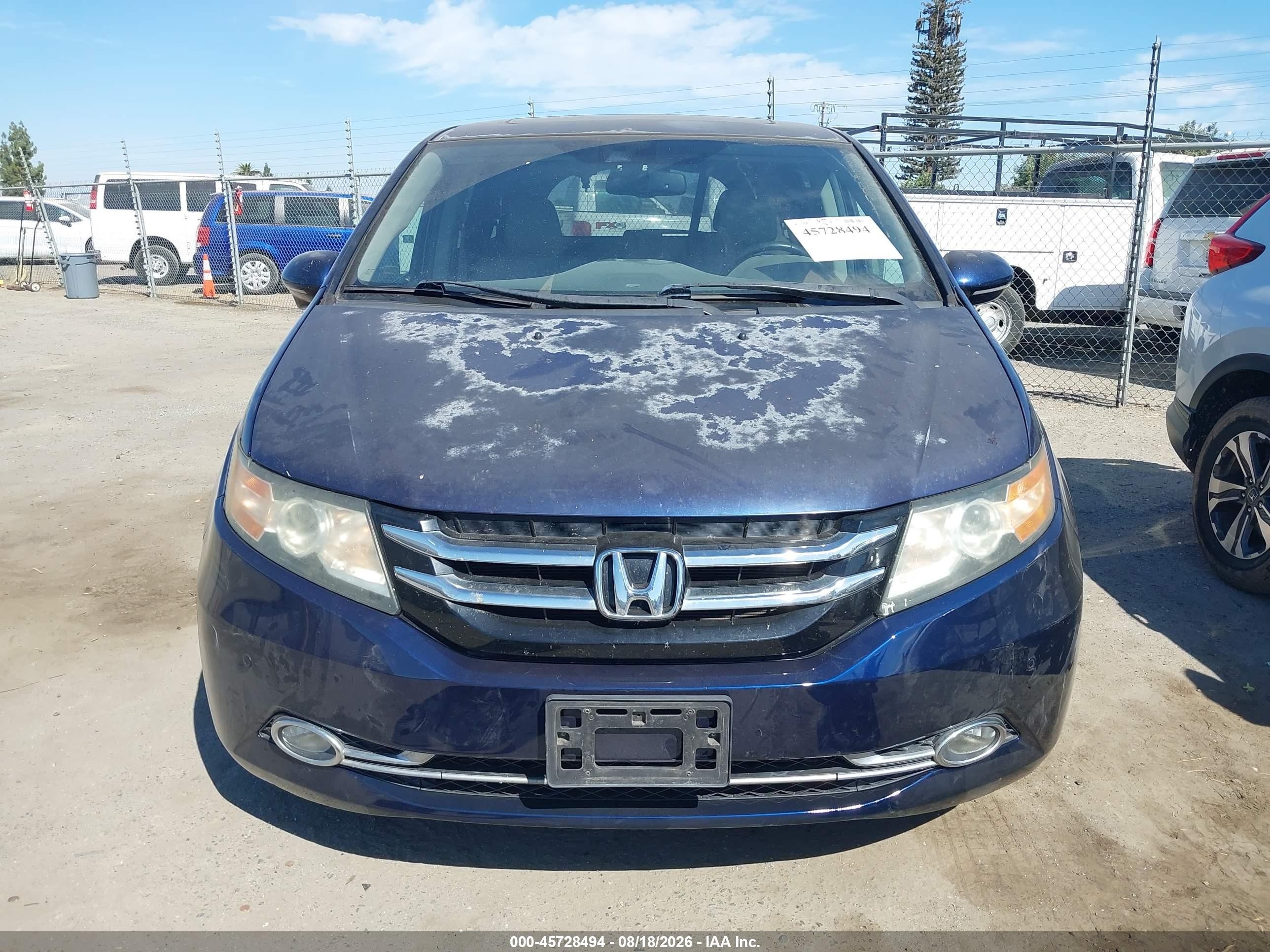 2014 Honda Odyssey Touring/touring Elite Blue vin: 5FNRL5H91EB088256