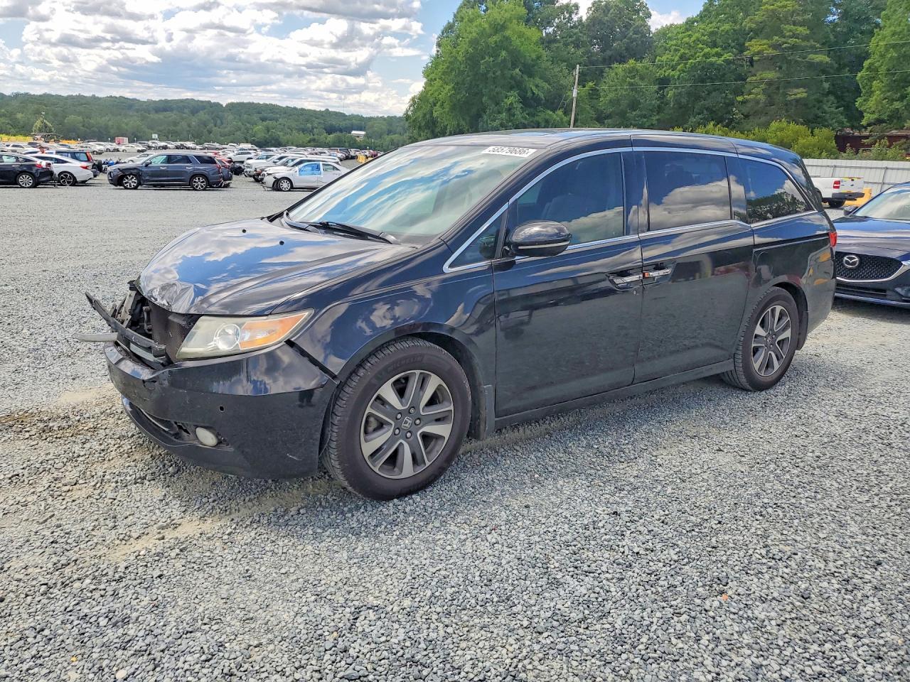 2014 Honda Odyssey Touring Black vin: 5FNRL5H91EB110580