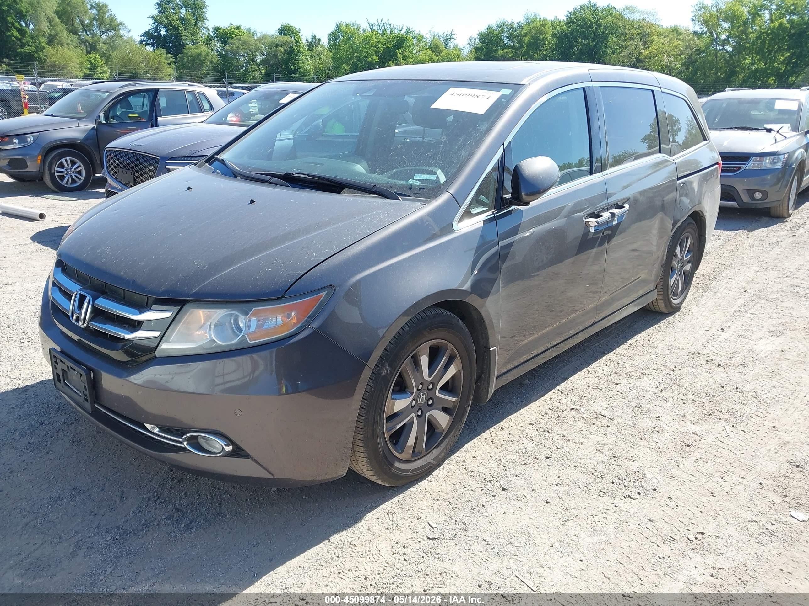 2014 Honda Odyssey Touring/touring Elite Gray vin: 5FNRL5H91EB112605